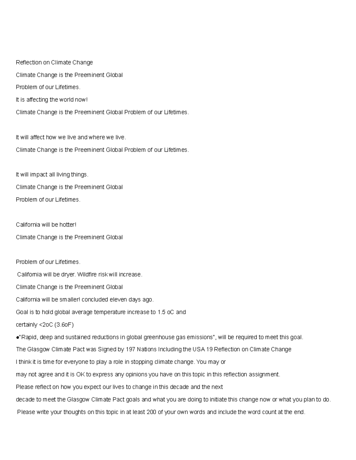 Results and methods - Reflection on Climate ChangeClimate Change is the ...