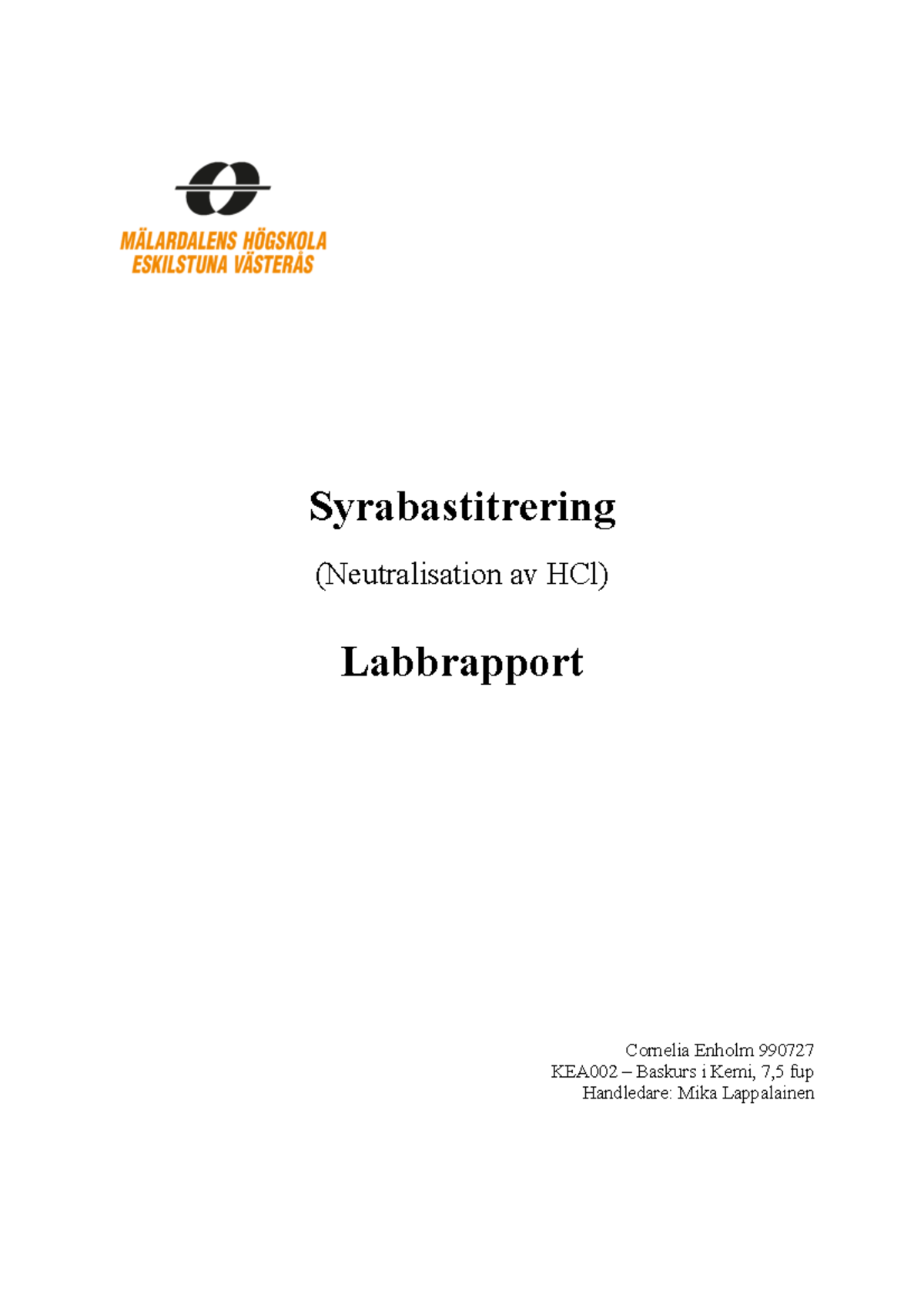 Labbrapport För Laboration 2 - Warning: TT: Undefined Function: 32 ...