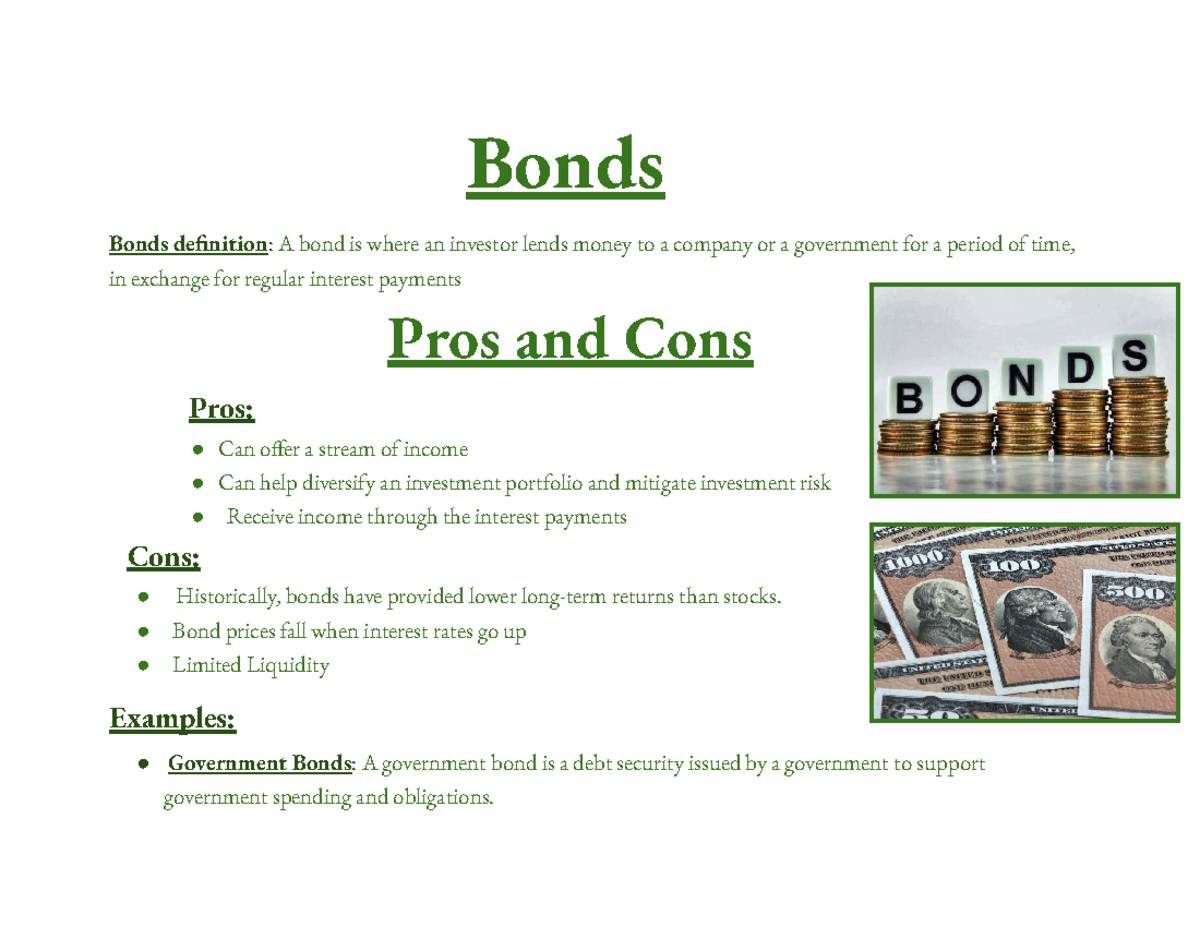 Copy of Untitled document - Bonds Bonds denition: A bond is where an ...