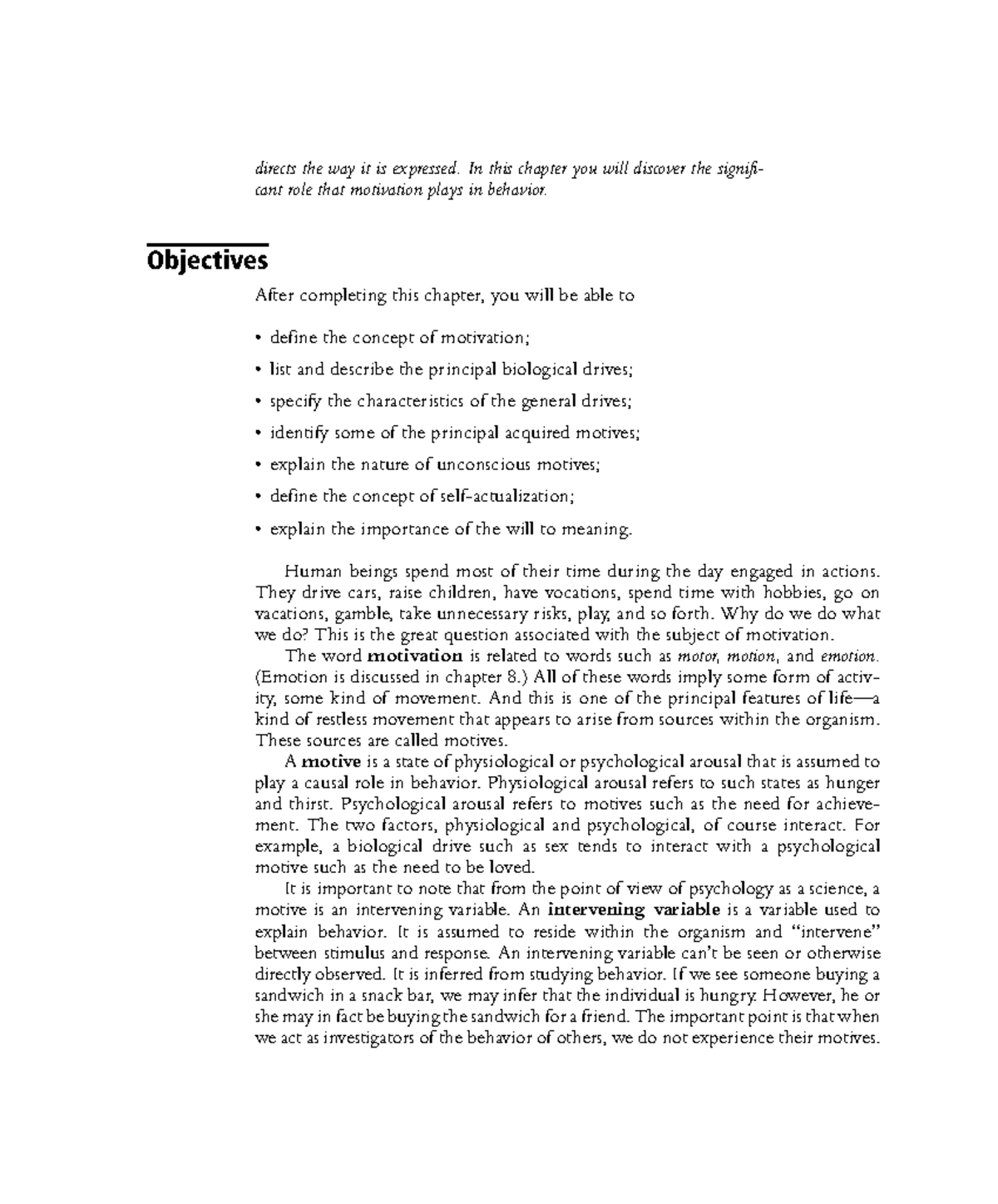 Psych 13 - Motivation: Why Do We Do What We Do? 91 directs the way it ...