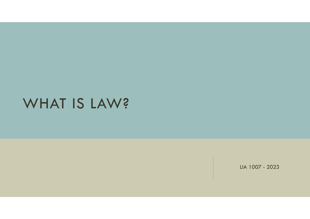 What Does Law Mean To You