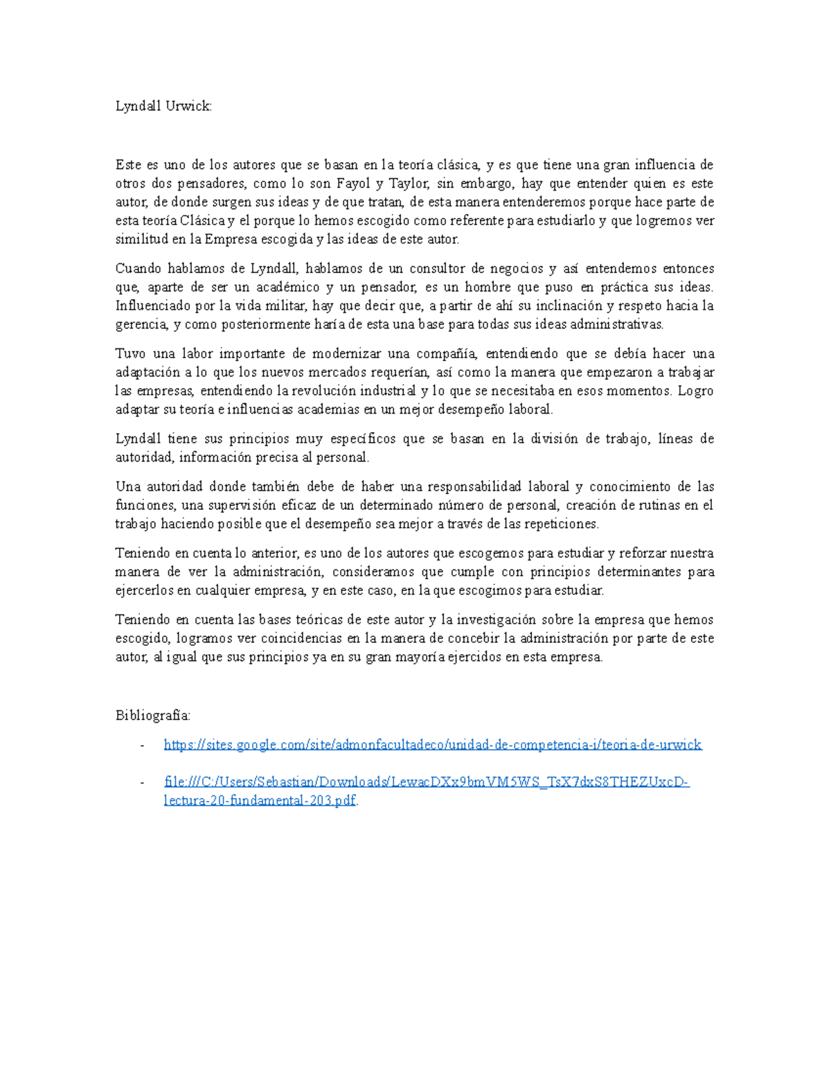 Lyndall Urwick - nada - Lyndall Urwick: Este es uno de los autores que ...