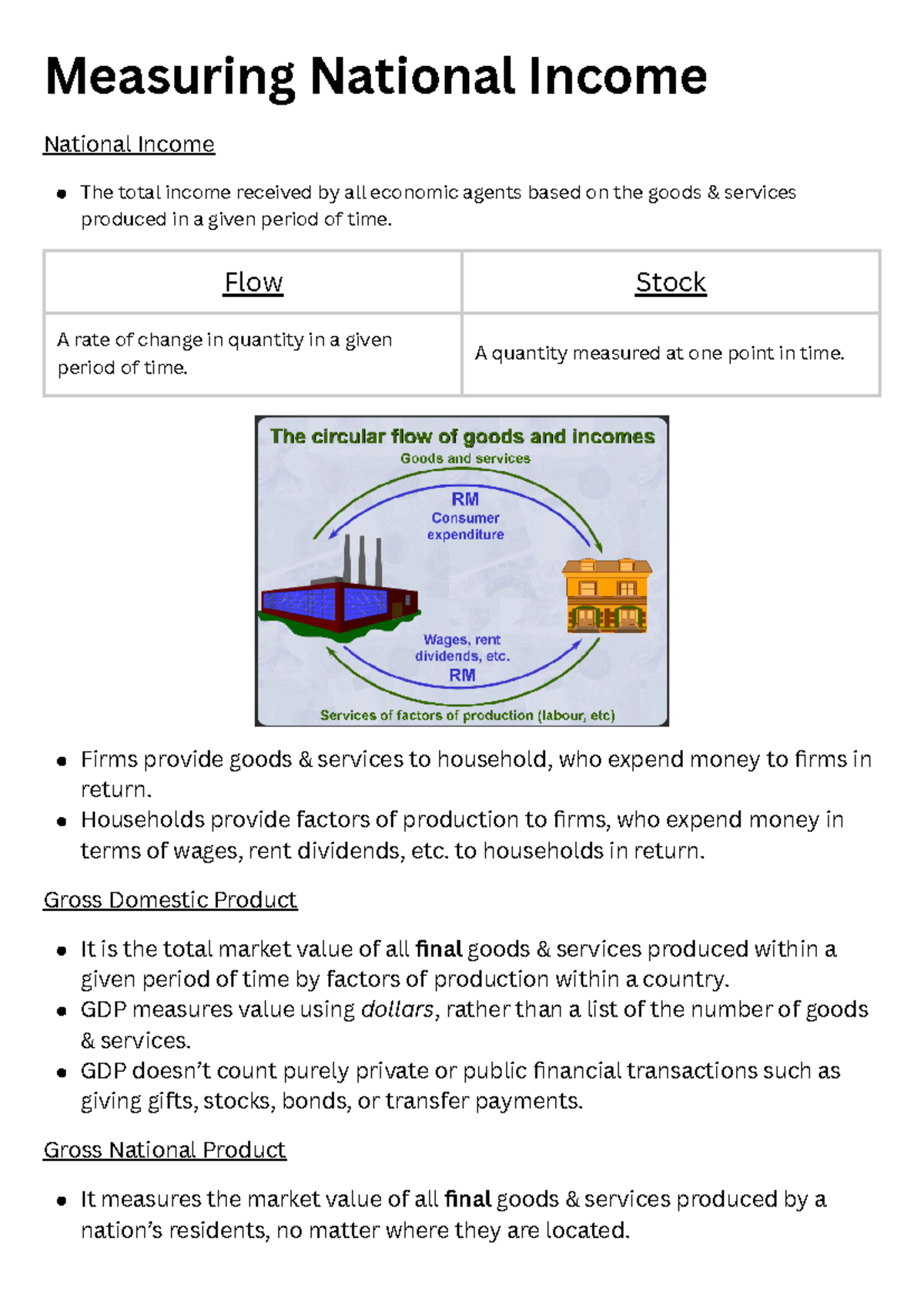 Measuring National Income - Measuring National Income National Income ...