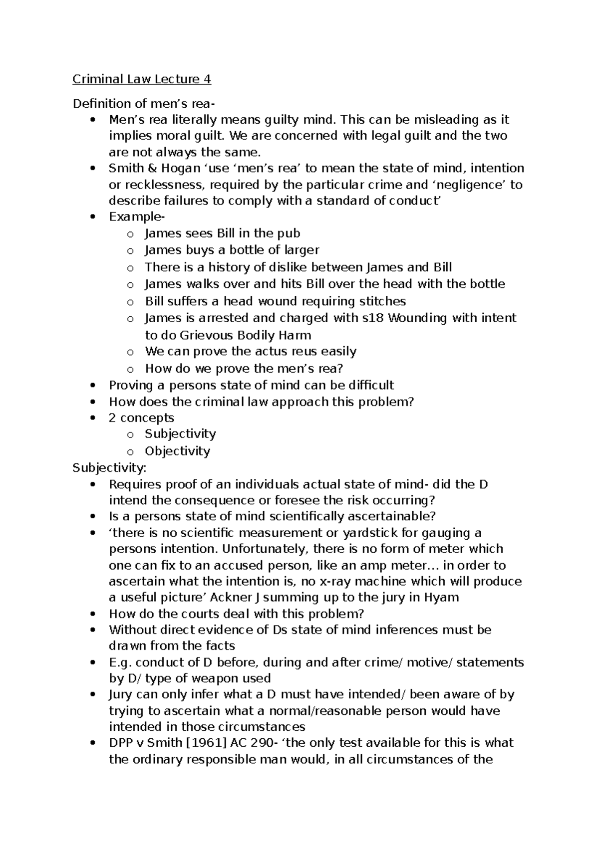 Criminal Law Lecture 4 - This can be misleading as it implies moral ...