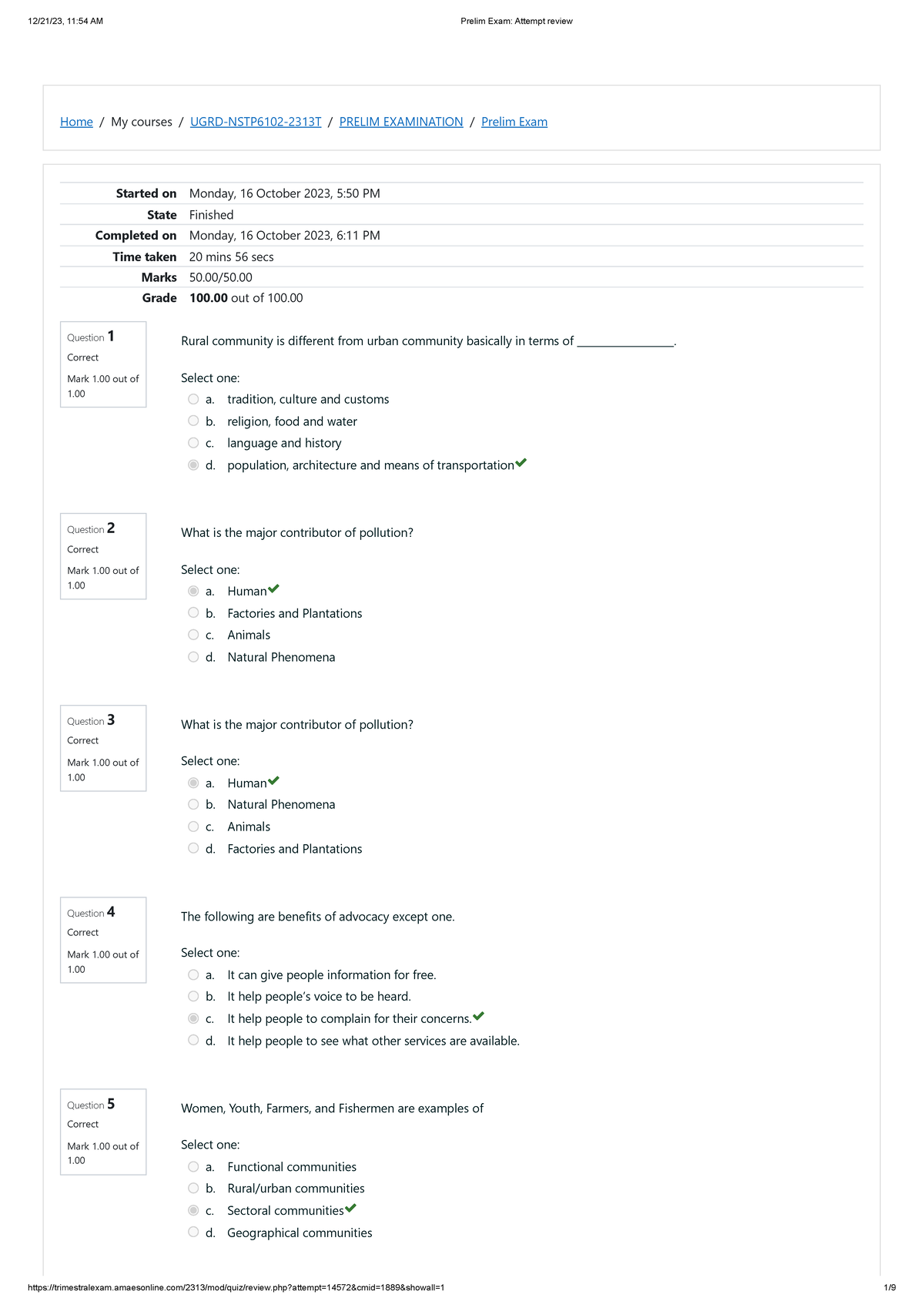 NSTP6102- Prelim-EXAM - Home / My courses / UGRD-NSTP6102-2313T ...