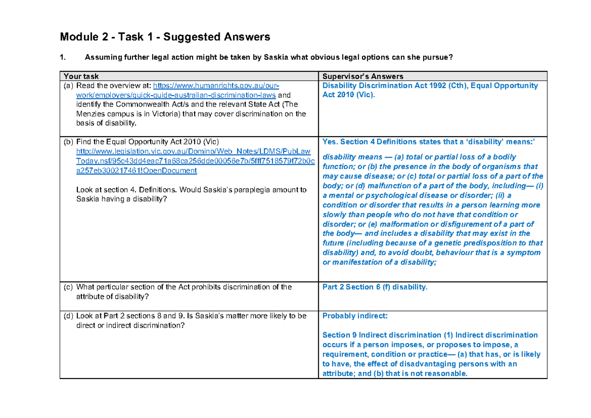 Module 2 - Task 1 - Model Answer - Module 2 - Task 1 - Suggested ...