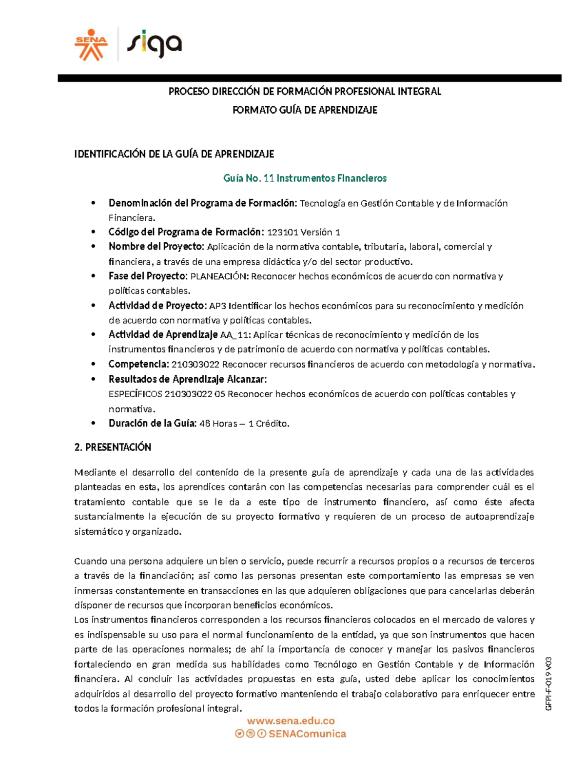 Guia No. 11 Instrumentos Financieros-convertido - PROCESO DIRECCIÓN DE ...