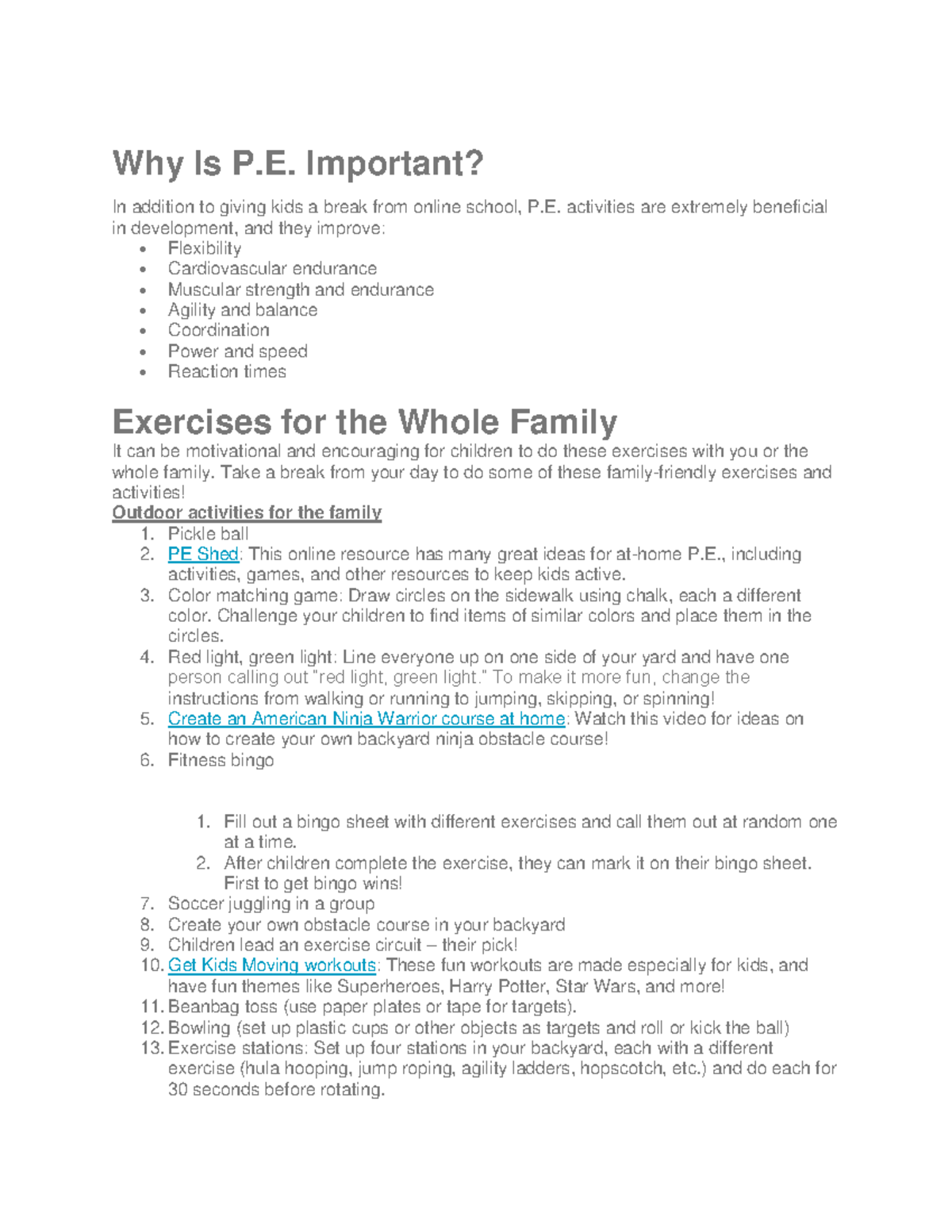 Physical Education Importants 1 Why Is P Important In Addition To