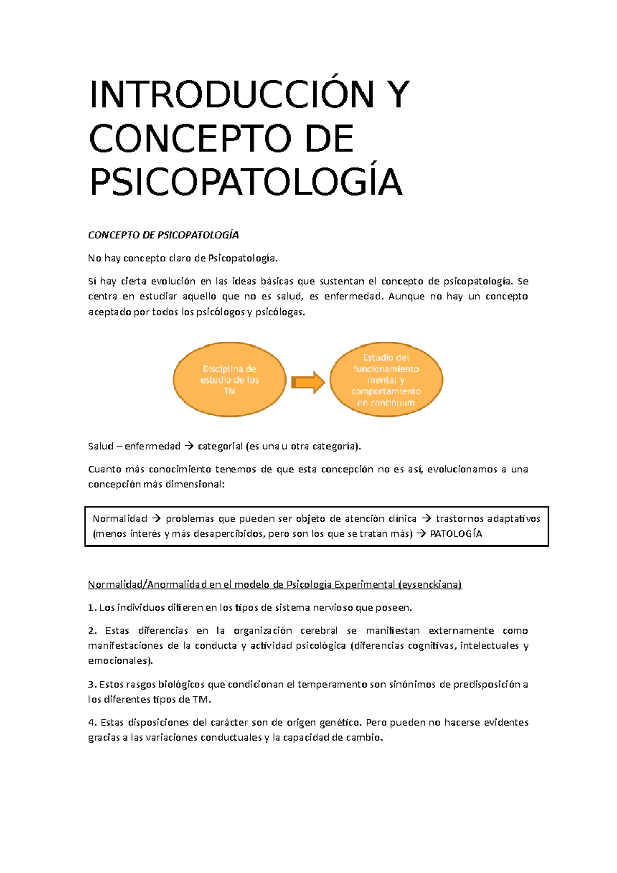 1.2. Introducción Psicopatología - INTRODUCCIÓN Y CONCEPTO DE ...