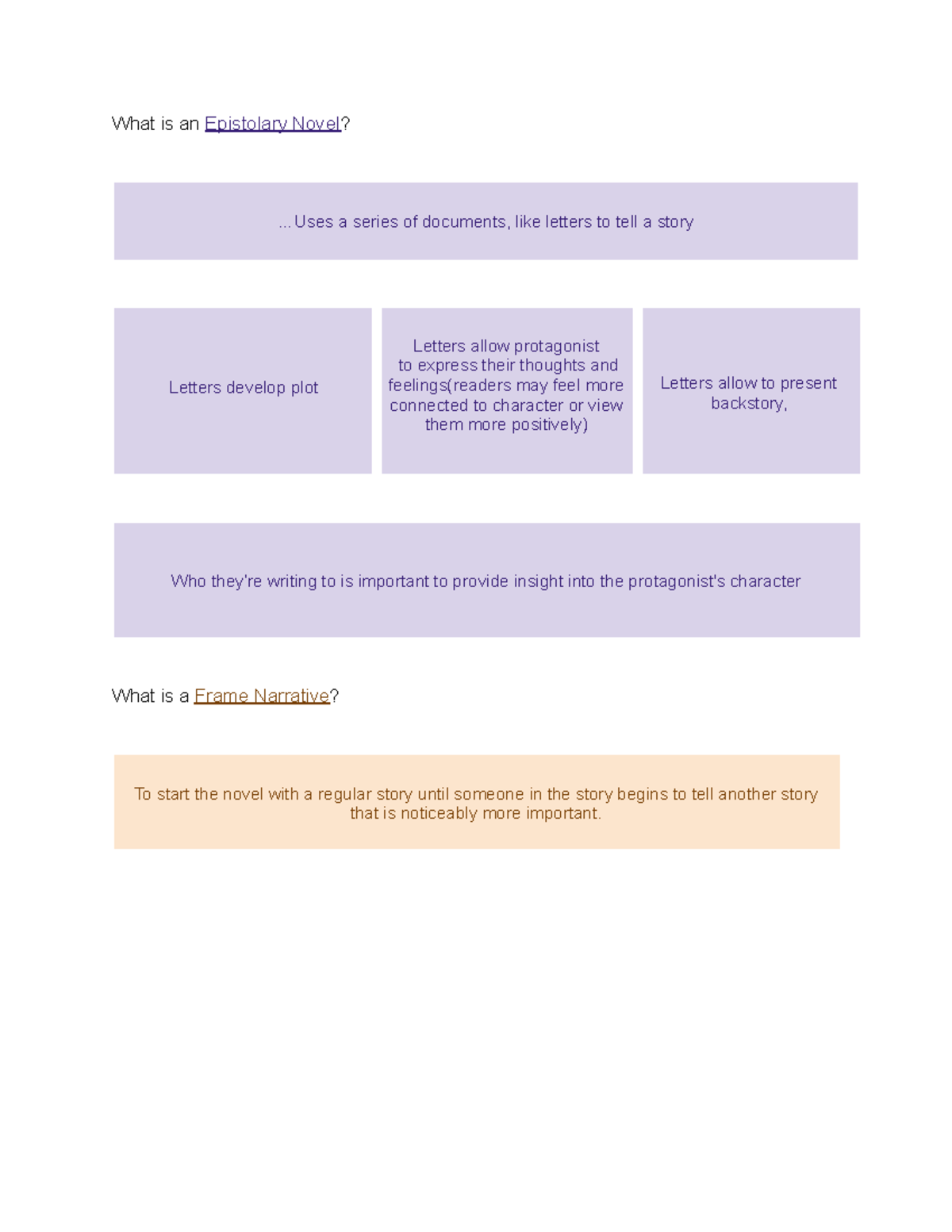 Frankenstein Frame Narratives What is an Epistolary Novel? .. a