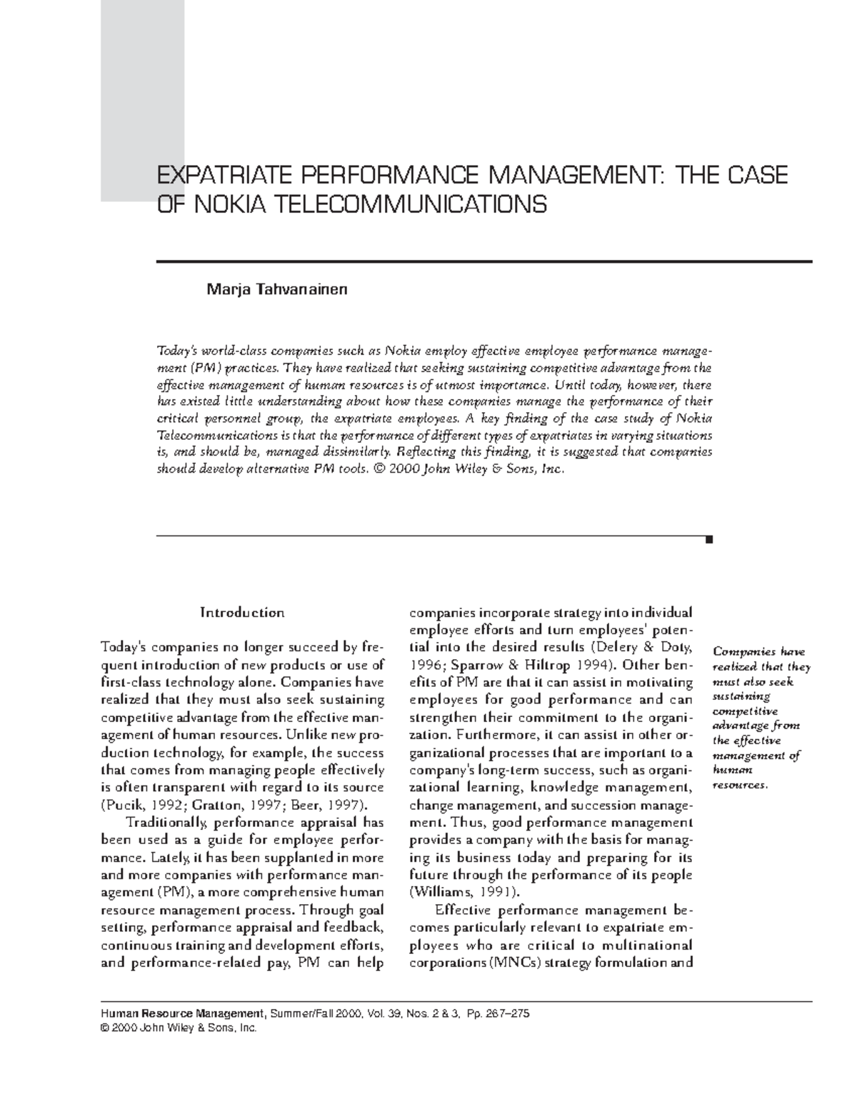 performance management case study of nokia