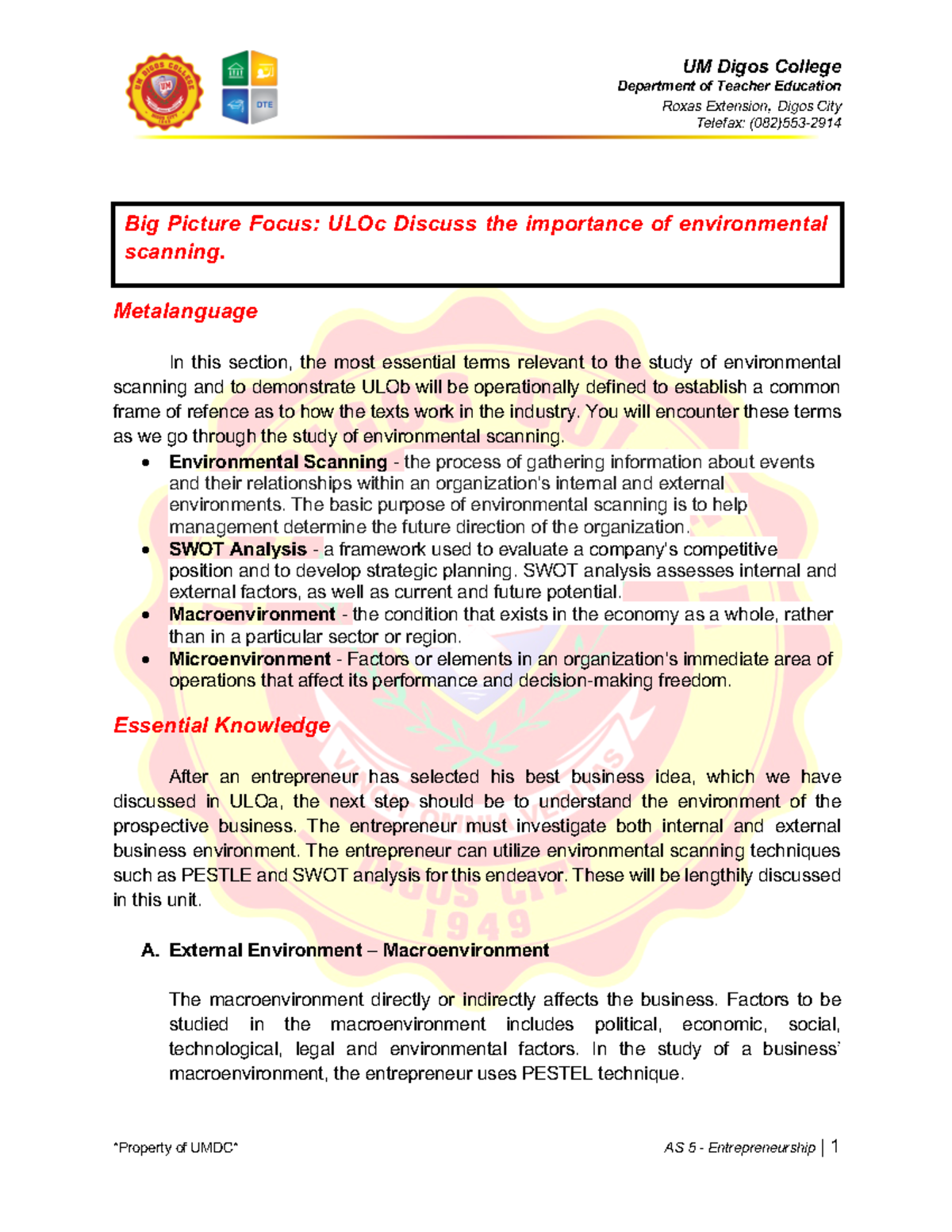 Week-4b Environmental-Scanning - Department of Teacher Education Roxas ...