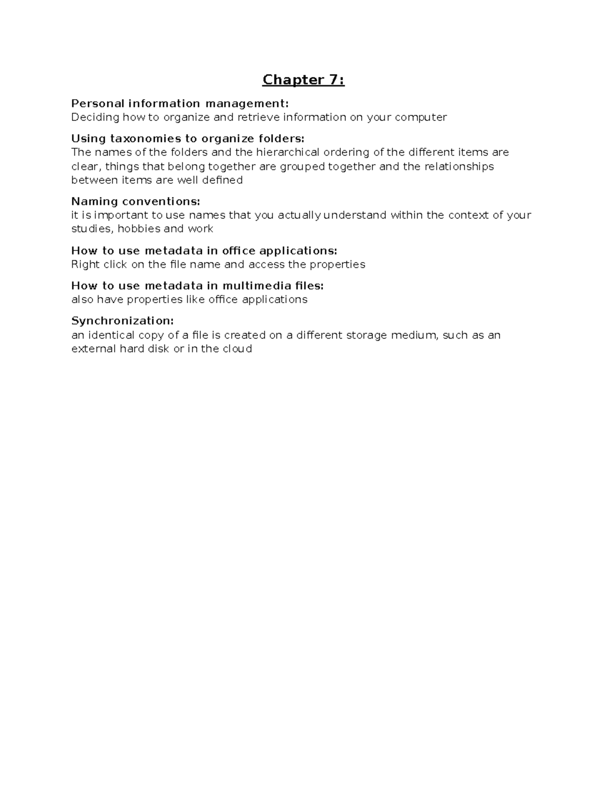 Chapter 7 - Summary Academic information management - Chapter 7 ...