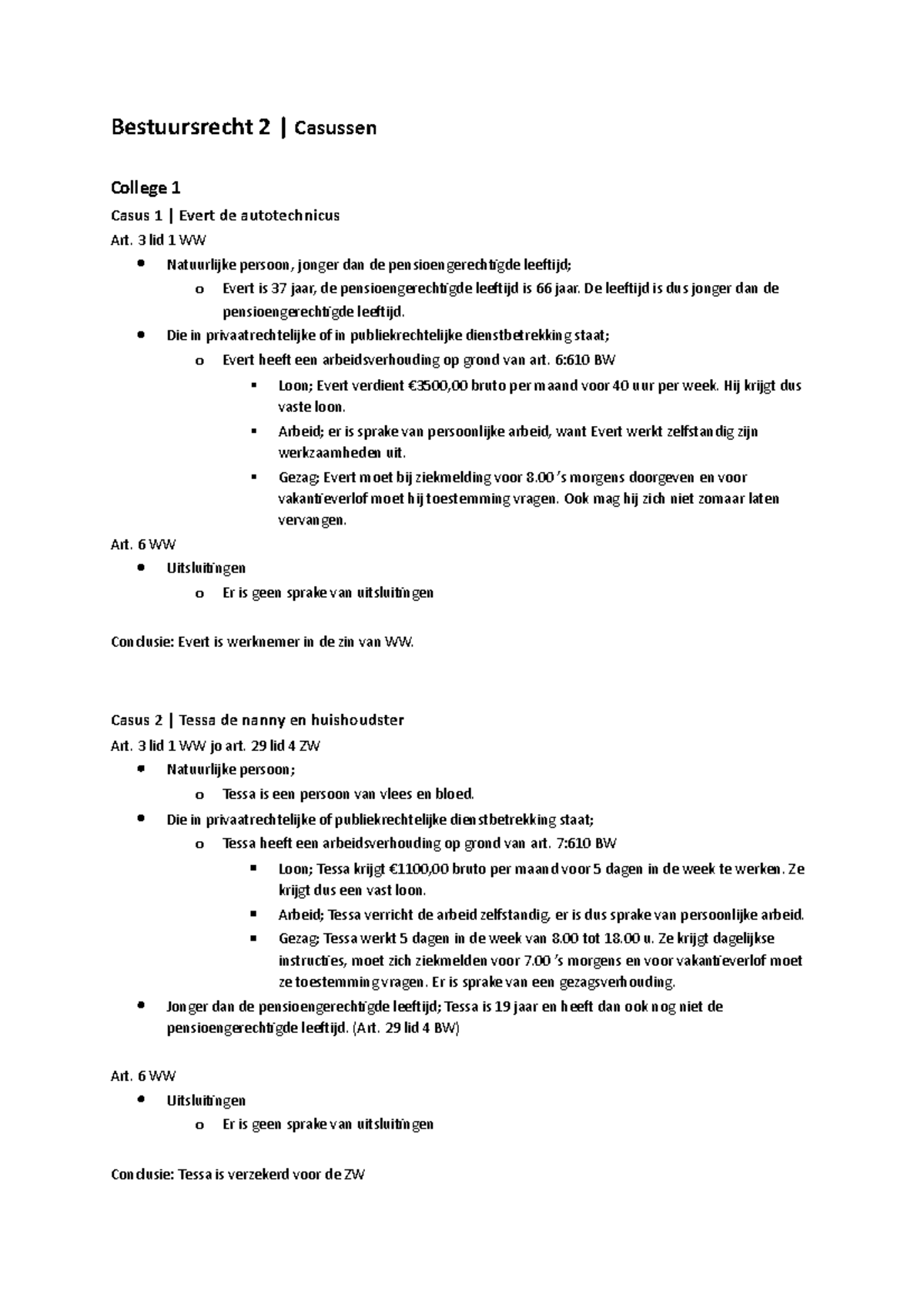 Bestuursrecht 2 Casussen - Bestuursrecht 2 | Casussen College 1 Casus 1 ...