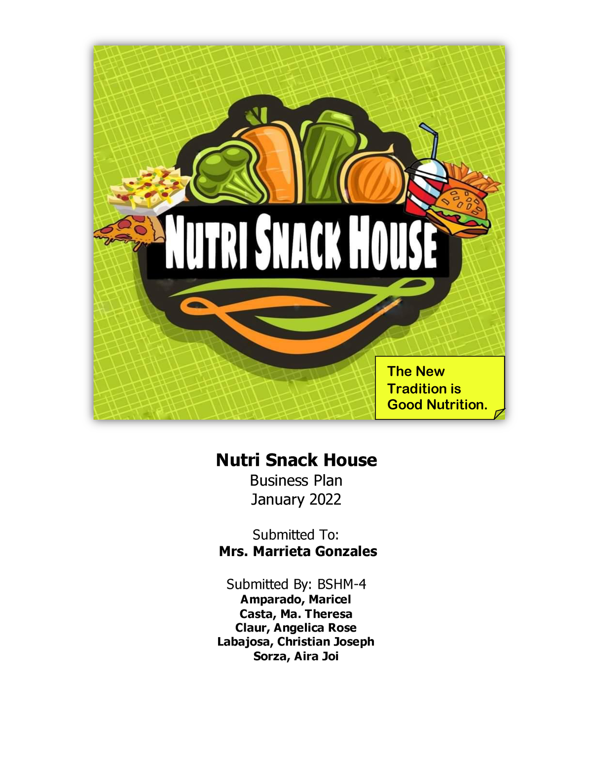 snack house business plan pdf