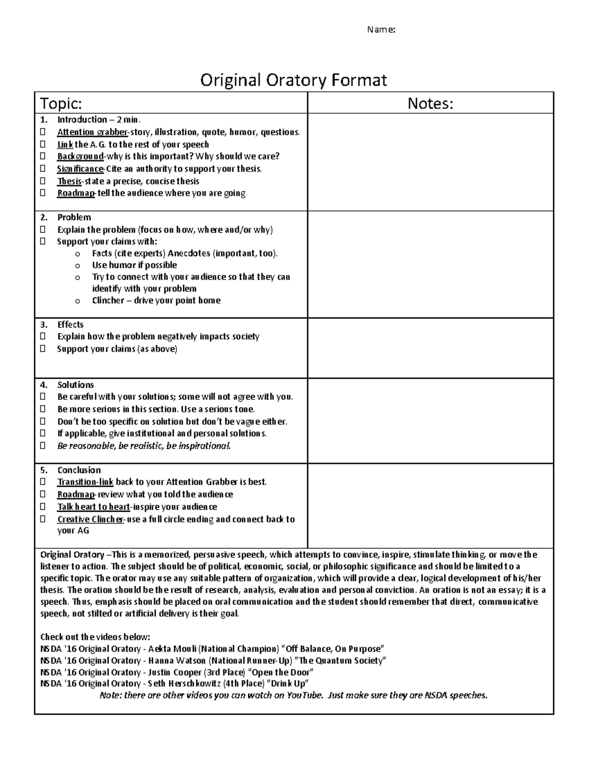 OO Guide - ... - Original Oratory Format Topic: Notes: Introduction – 2 ...