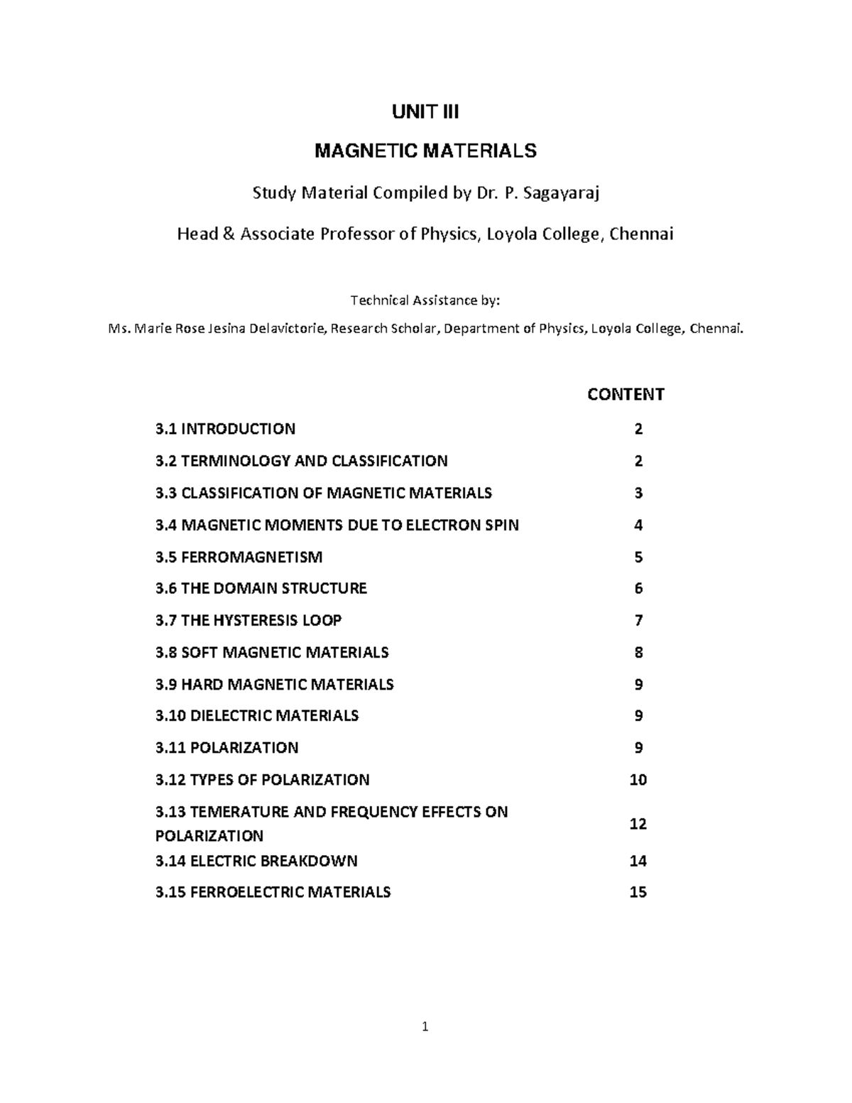 MS Unit 3 Materials science notes UNIT III MATERIALS Study