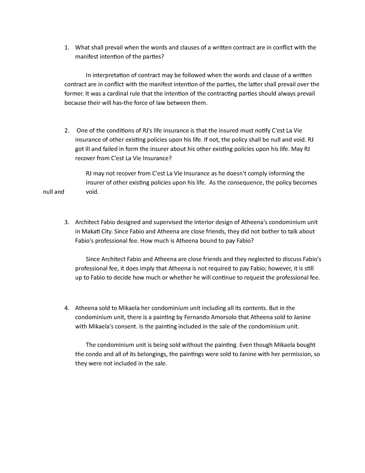 Oblicon 10 Quiz 1(10) - Assignment - What shall prevail when the words ...