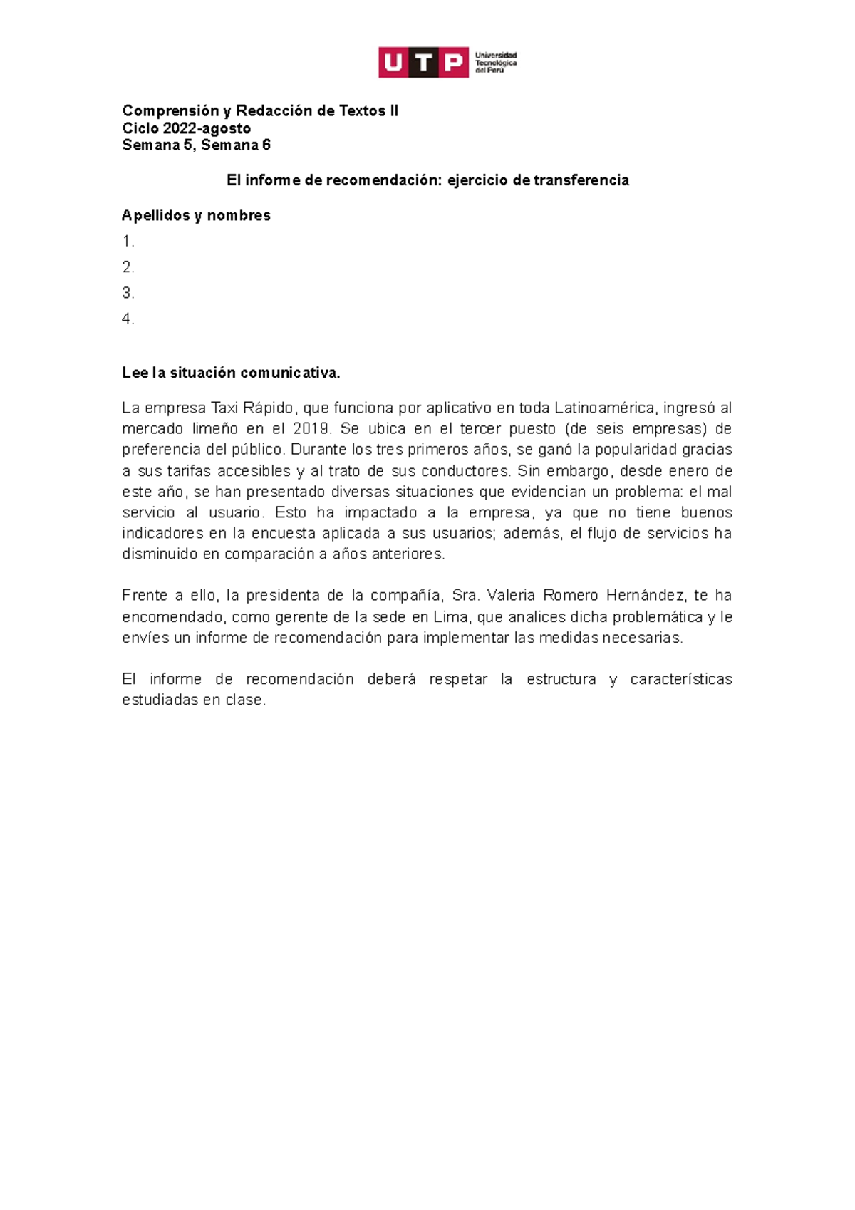 S05+y+S06+-+El+informe+de+recomendaci%C3%B3n ejercicio+de+transferencia ...