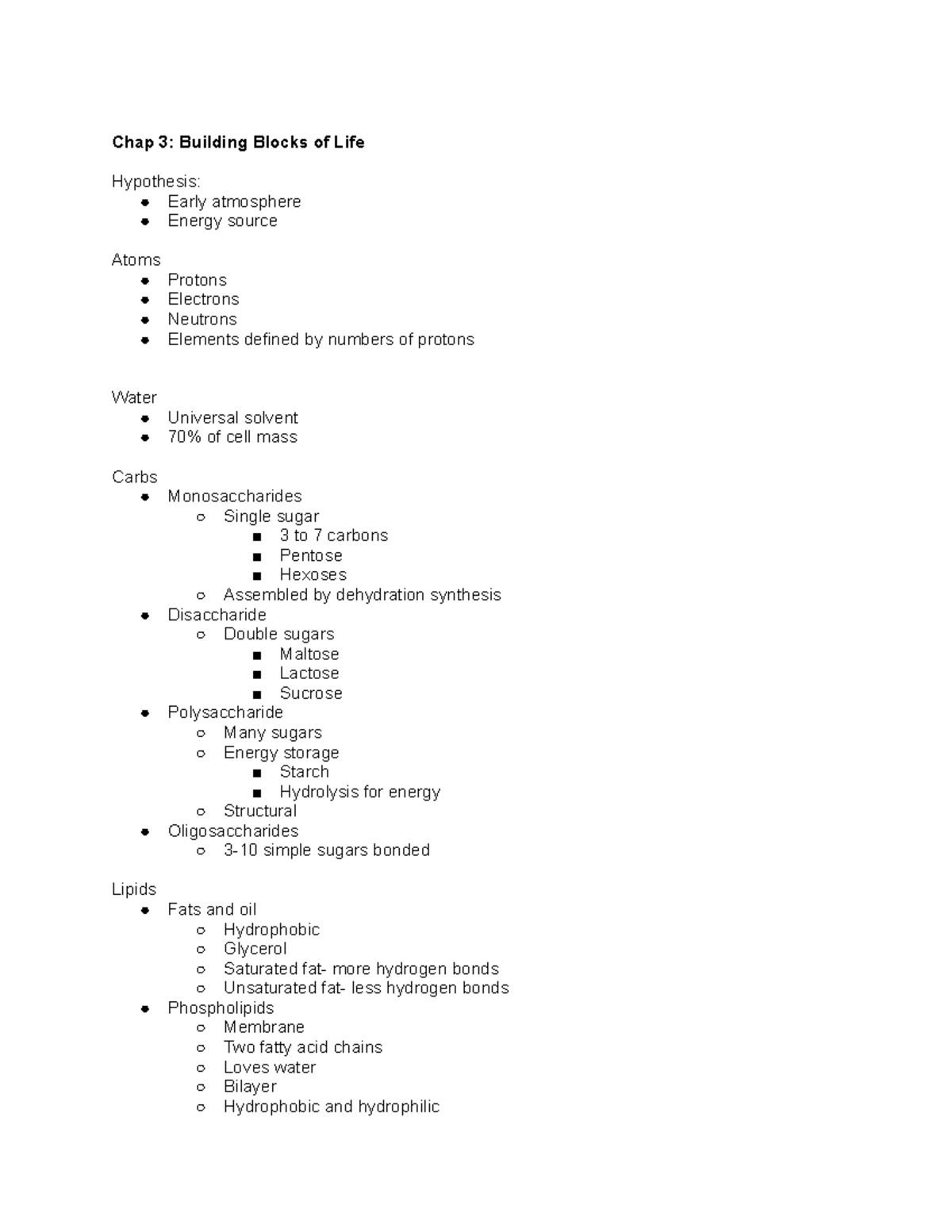 Chap 3 Building Blocks of Life Chap 3 Building Blocks of Life