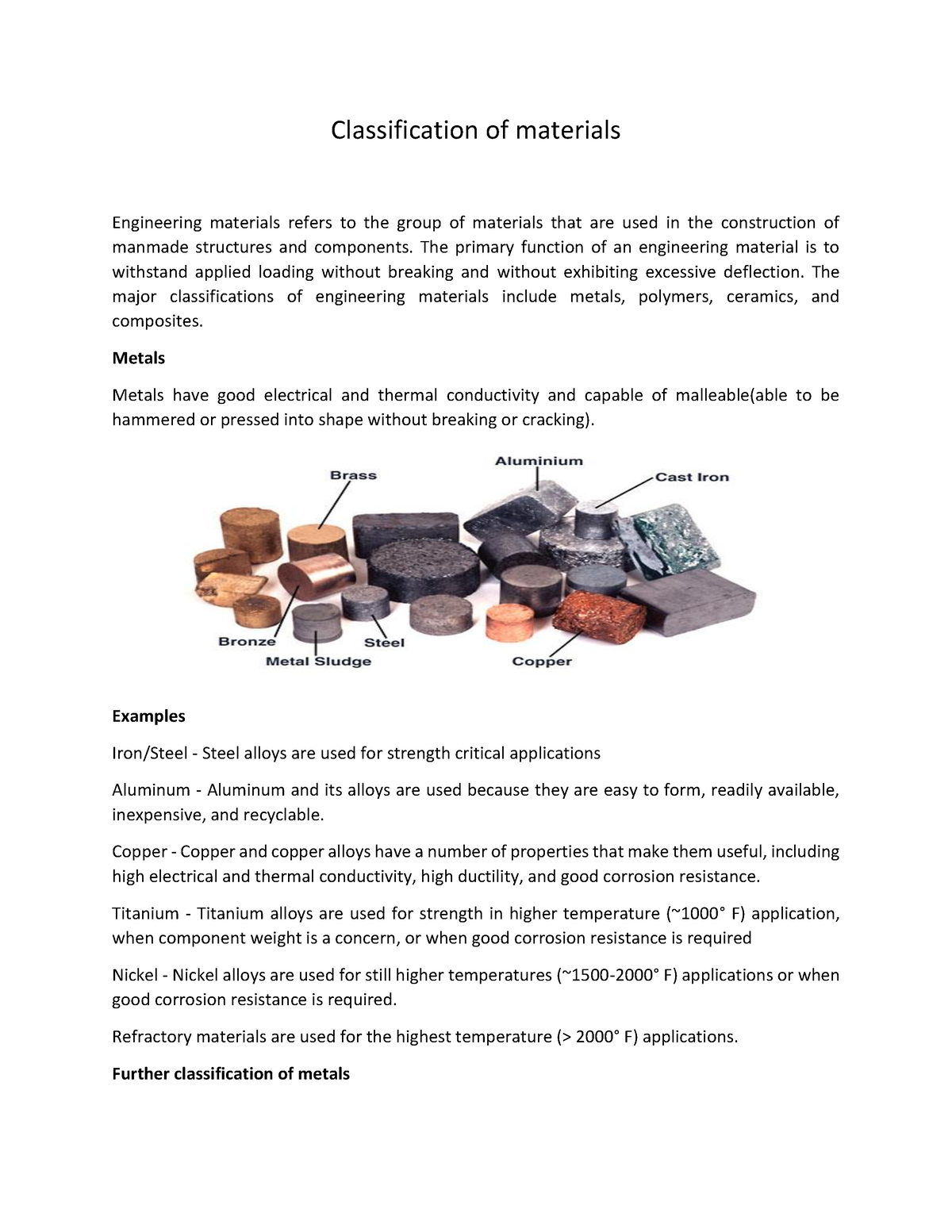 Classification Of Materials - Classification Of Materials Engineering ...