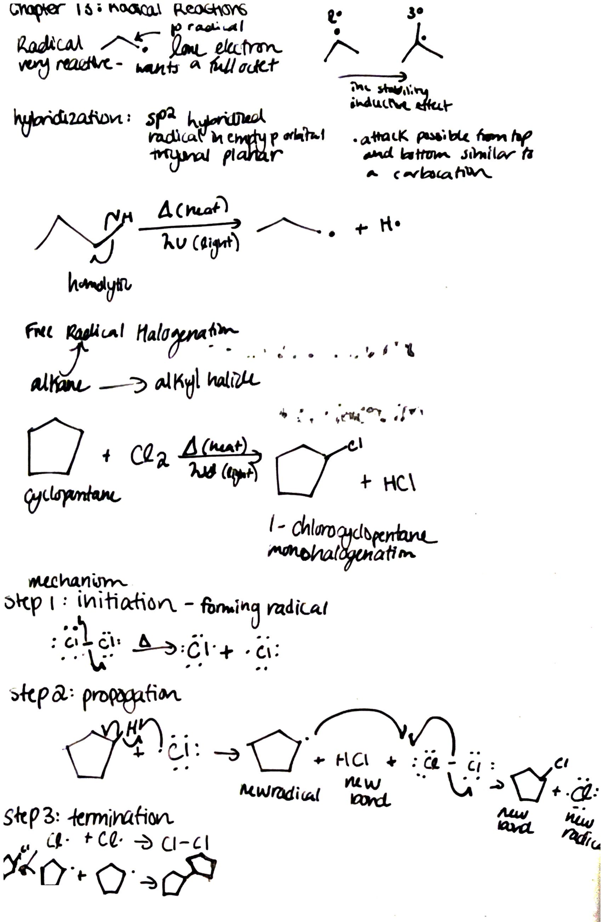 Chapter 13 - Notes on radical reactions. - Chapter 15: Radical ...