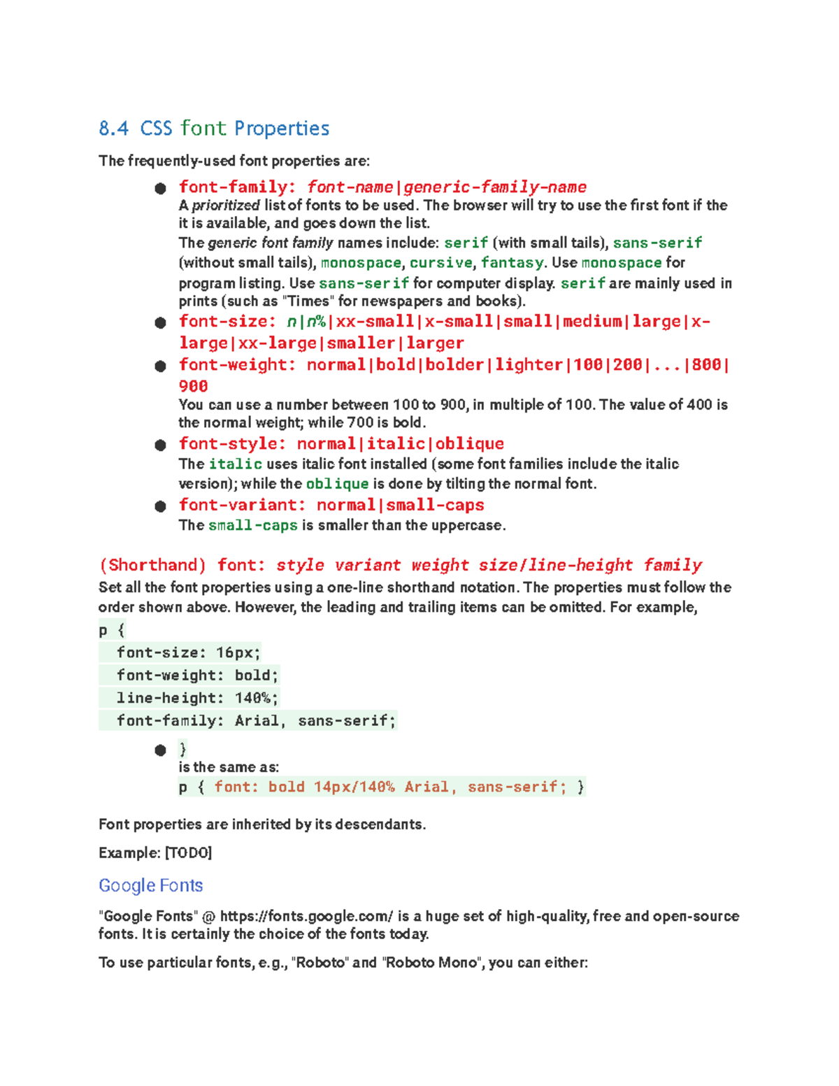 html-basics-9-8-css-font-properties-the-frequently-used-font