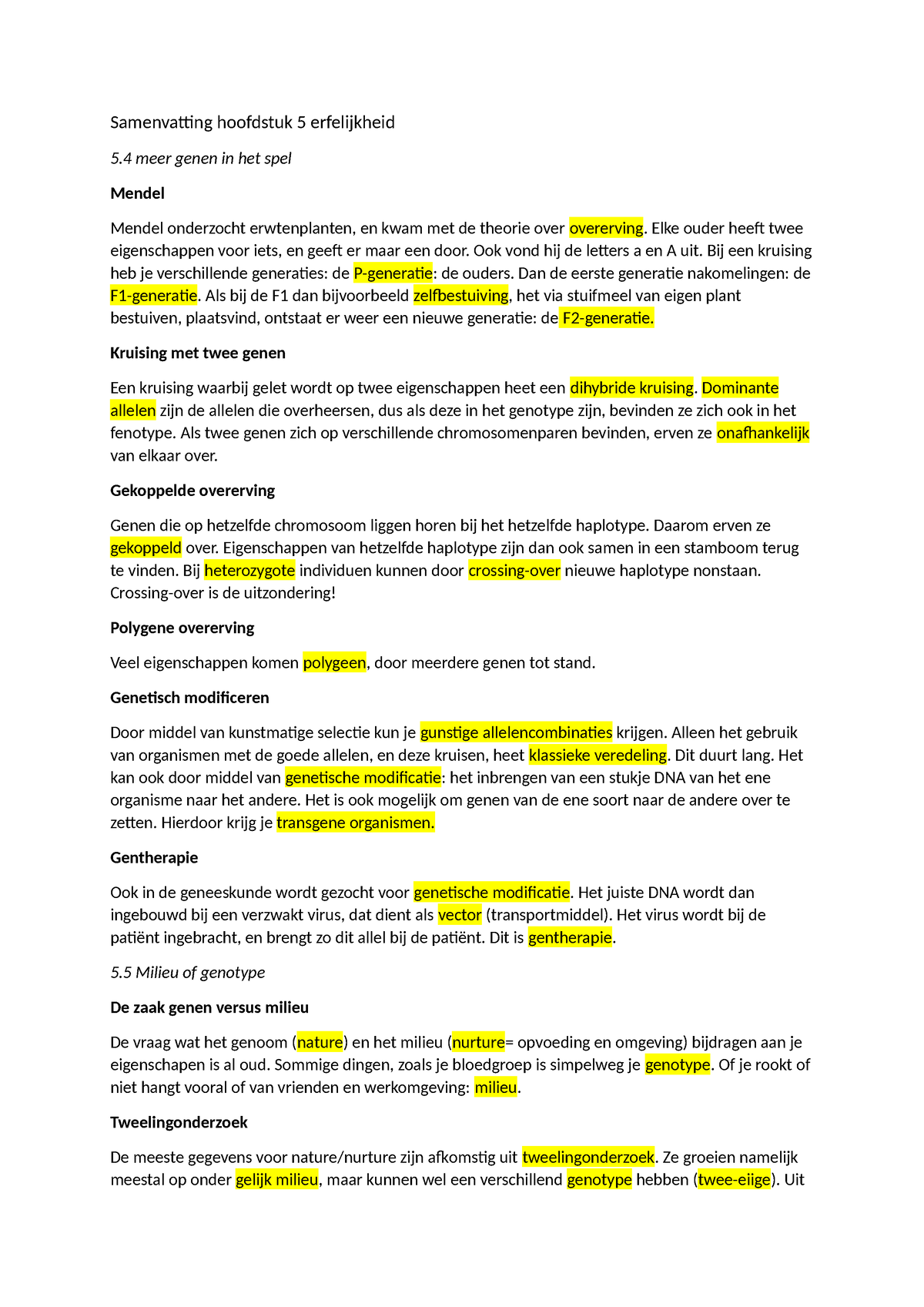 Samenvatting Biologie Nectar Hoofdstuk 5.4-5 En Hoofdstuk 7 ...