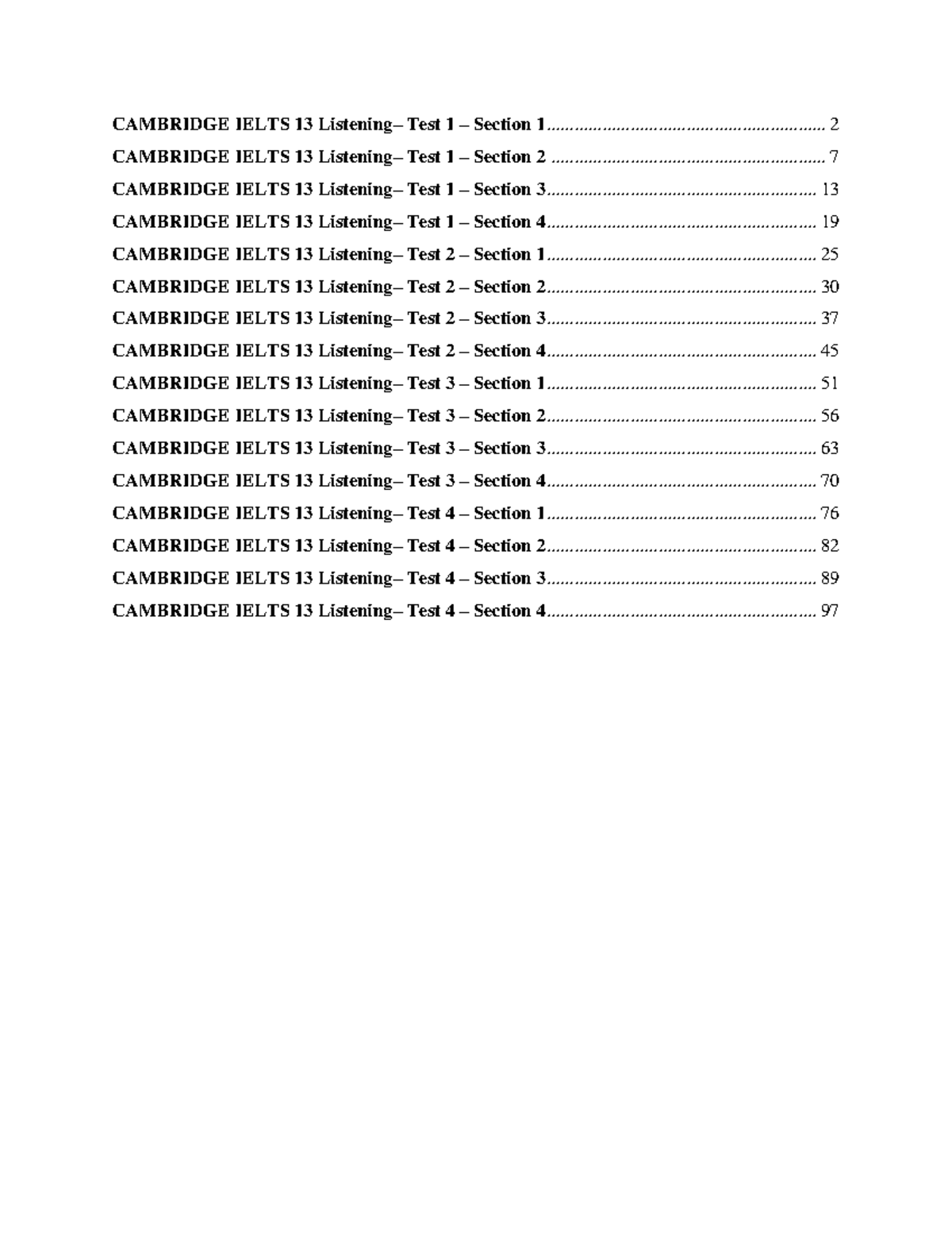 GIAI Thich CAM 13 Listening - CAMBRIDGE IELTS 13 Listening– Test 1 ...