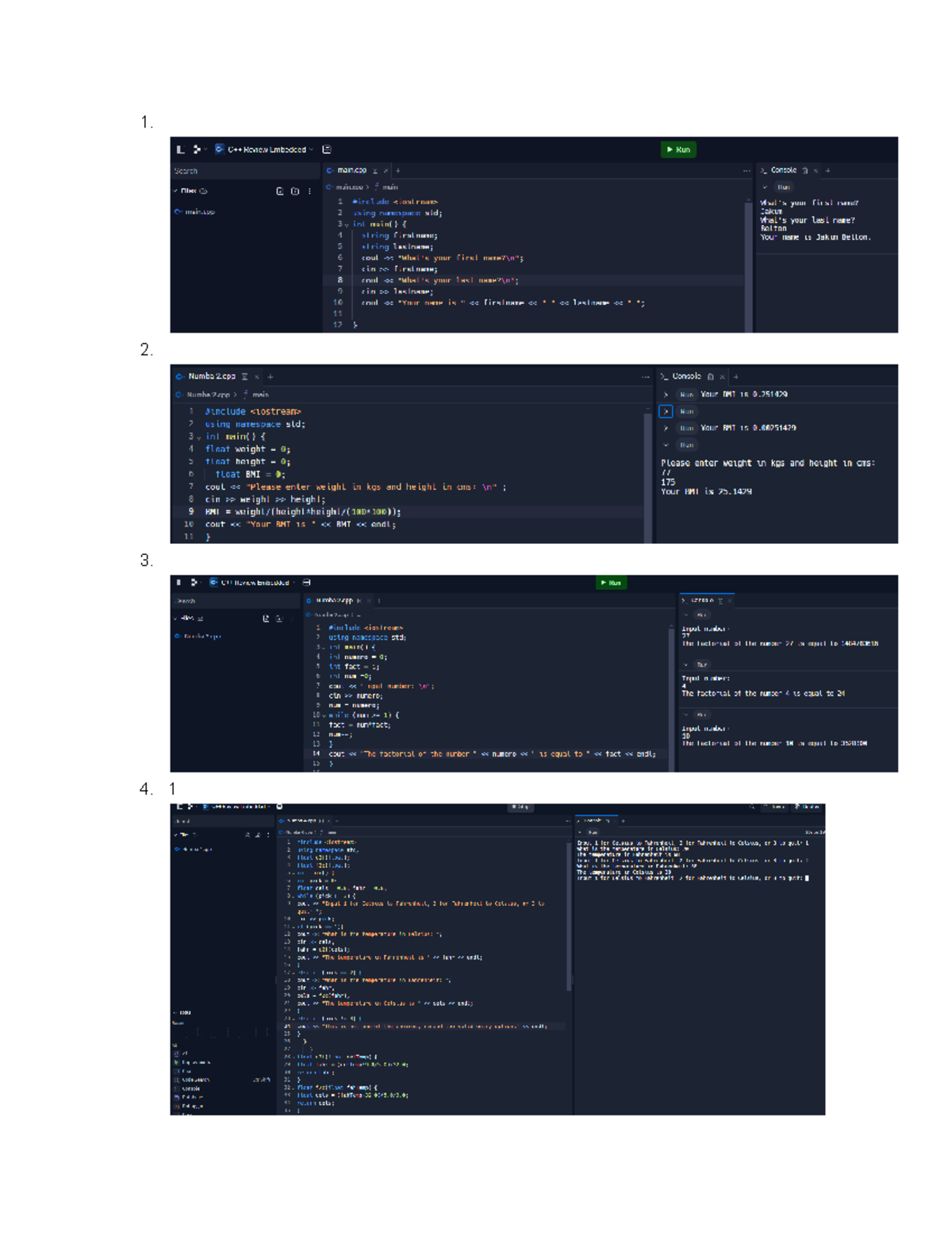 C++ Review - C++ assignment - EE 3501 - 1. 2. 3. 4. 1 5. - Studocu