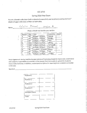 Ece3710 Test 1 Exam Practice Ece 3710 Studocu