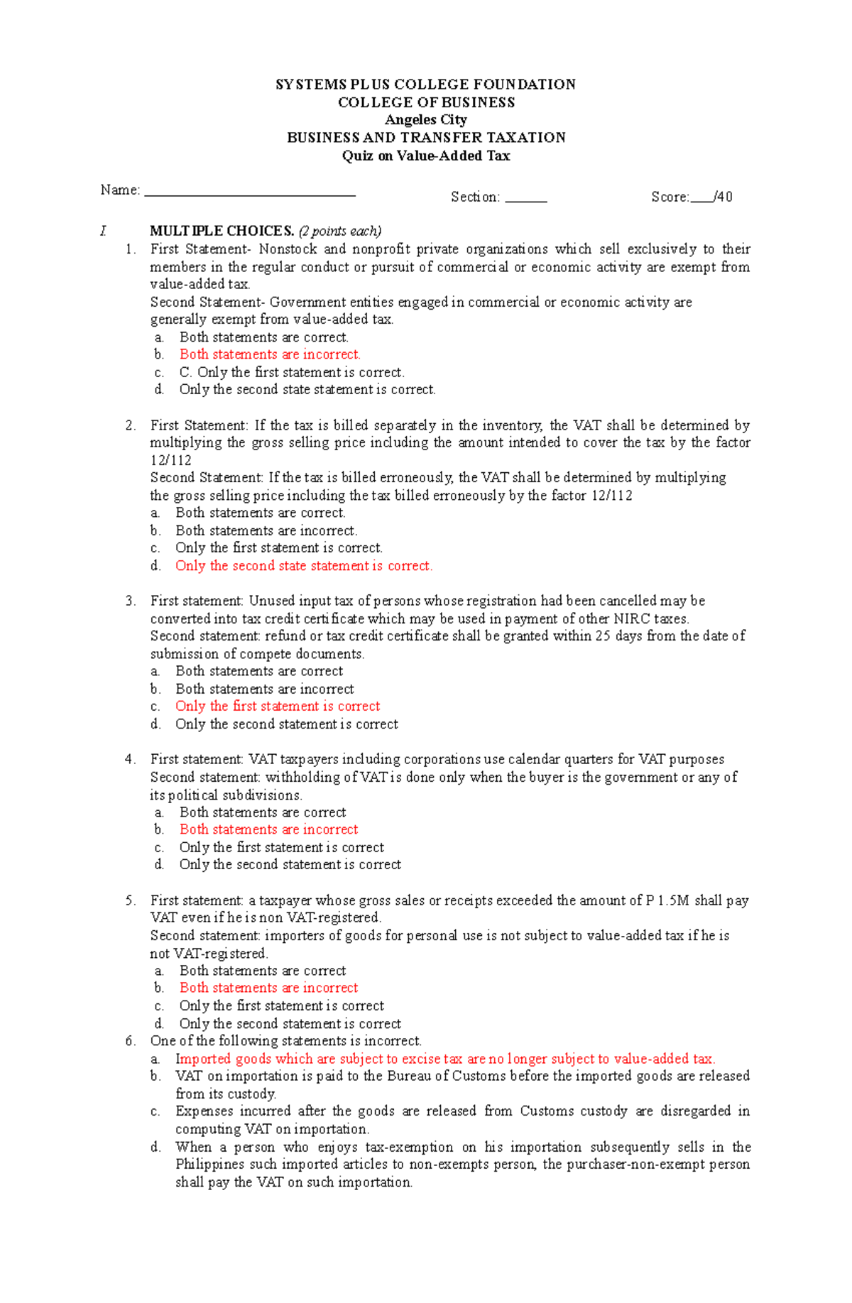 quiz-4-vat-business-tax-1322-systems-plus-college-foundation-college