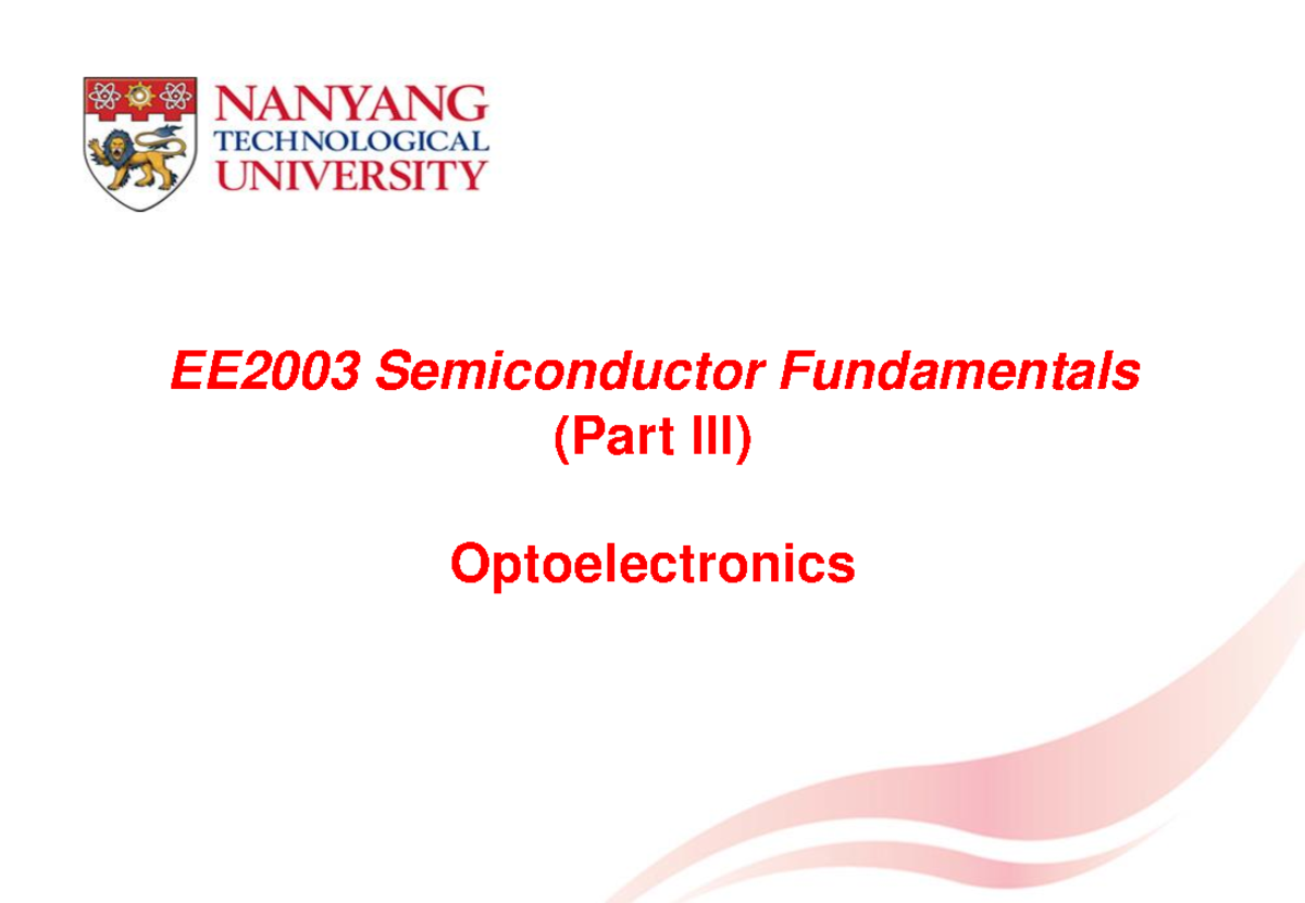 EE2003 Optoelectronics Lasers Wang Qijie-converted - EE2003 ...