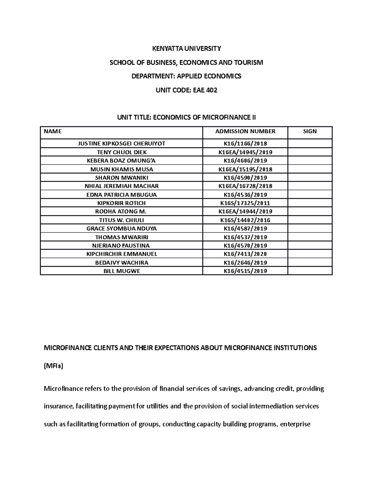 EAE 402 Group 3 Final COPY - KENYATTA UNIVERSITY SCHOOL OF BUSINESS ...