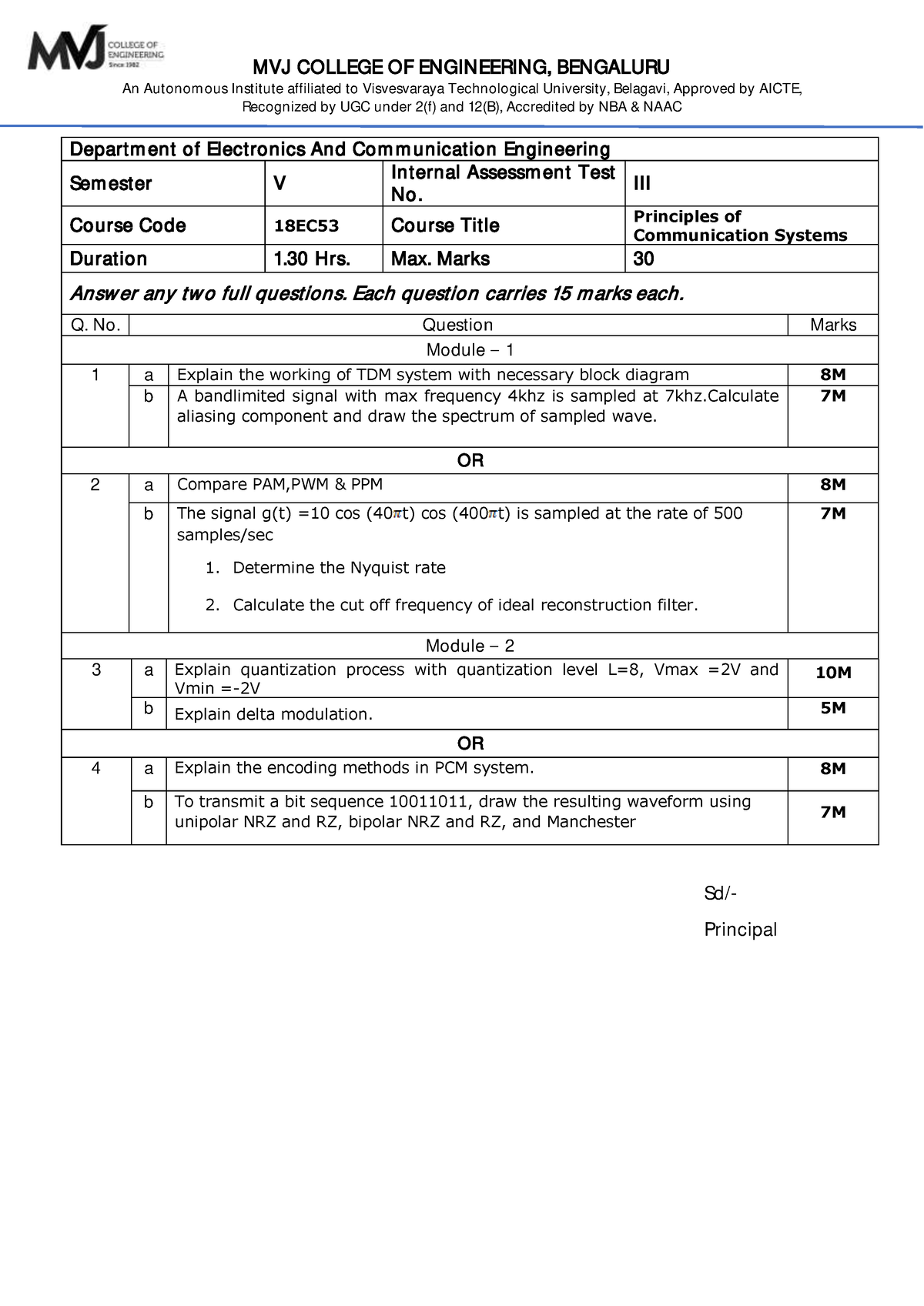 18EC53 QP2 jsnfkdnnis hjd djnd jsnn - MVJ COLLEGE OF ENGINEERING ...