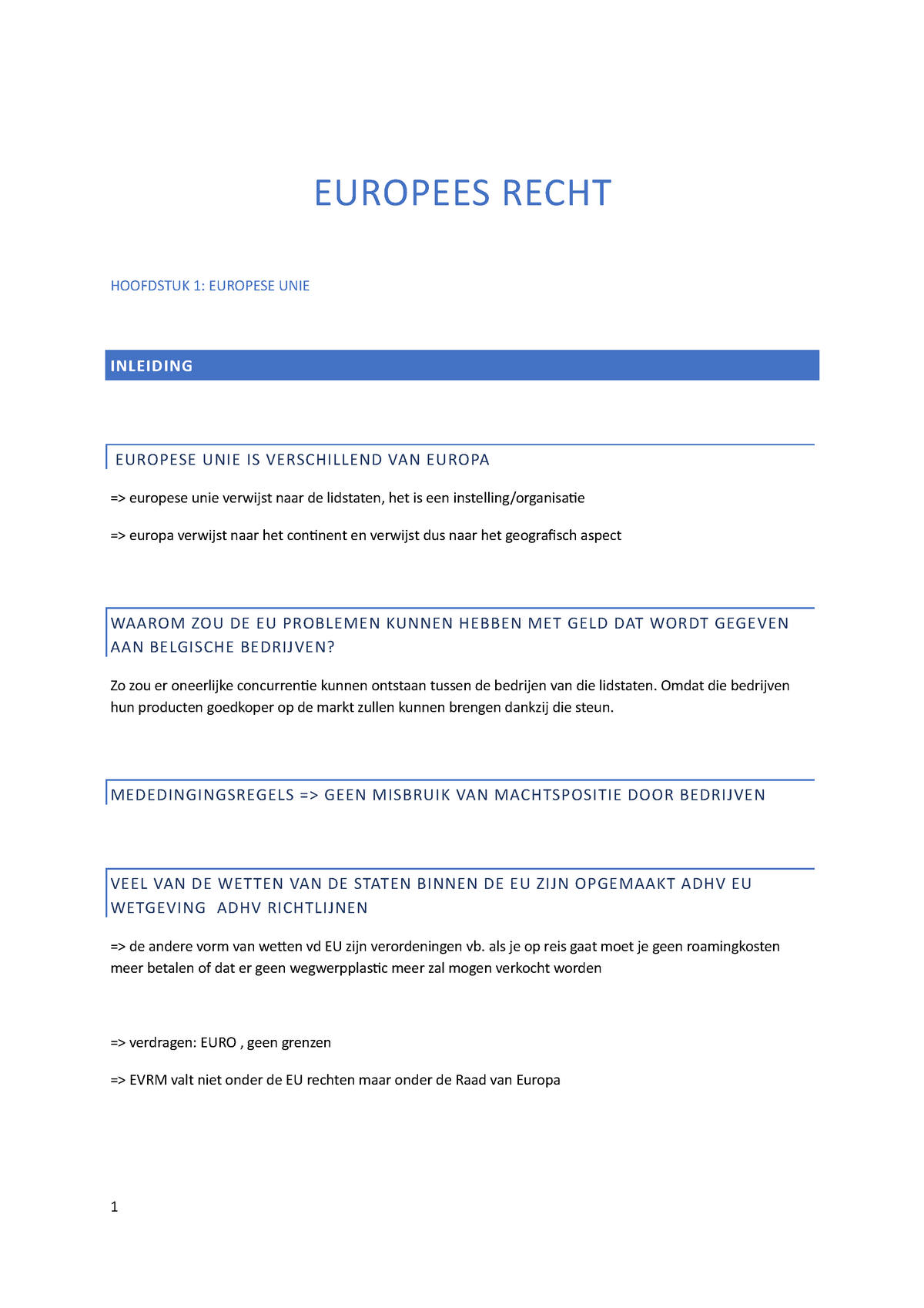 Europees Recht - Samenvatting Boek+ Bijgevoegde Info - EUROPEES RECHT ...