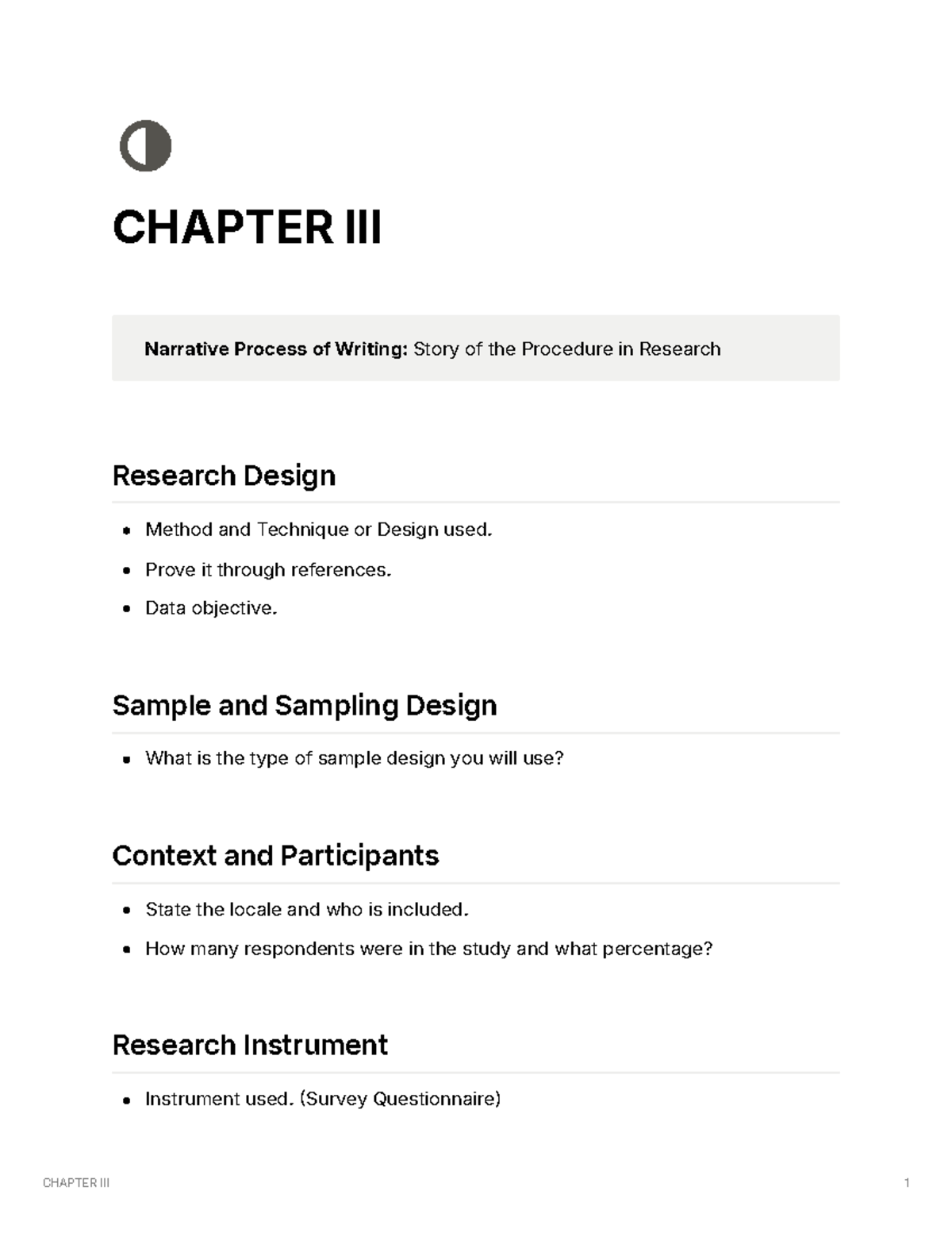 Chapter III - This research notes will help you improve on how to write ...