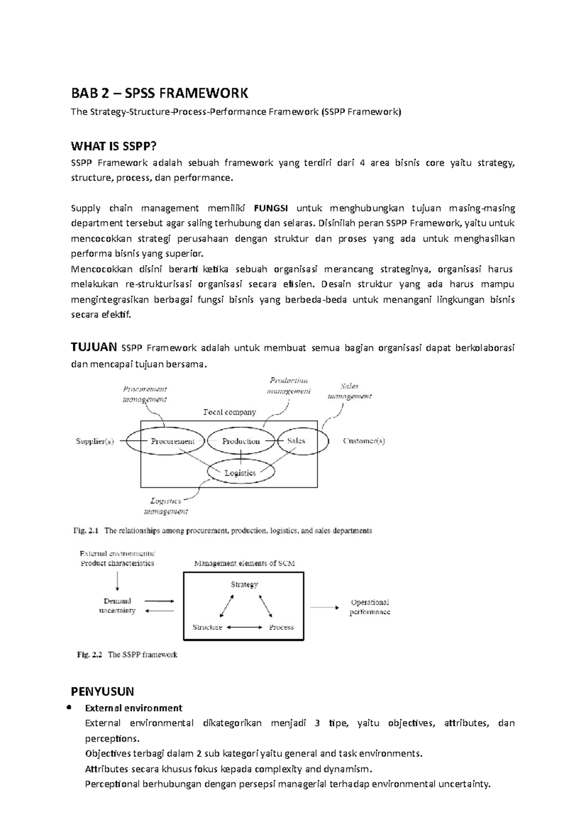Final SCS Rangkuman - BAB 2 – SPSS FRAMEWORK The Strategy-Structure ...