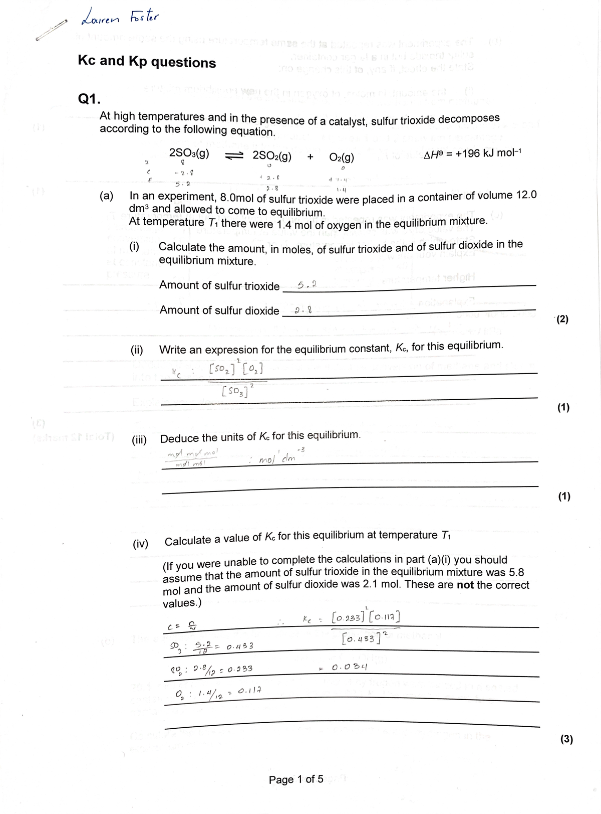 Kc and kp questions - Studocu