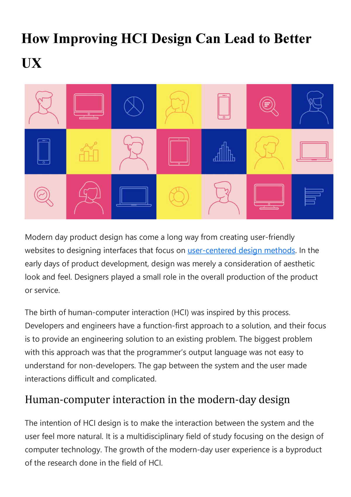 Chapter 2 How Improving HCI Design Can Lead to Better UX Modern day