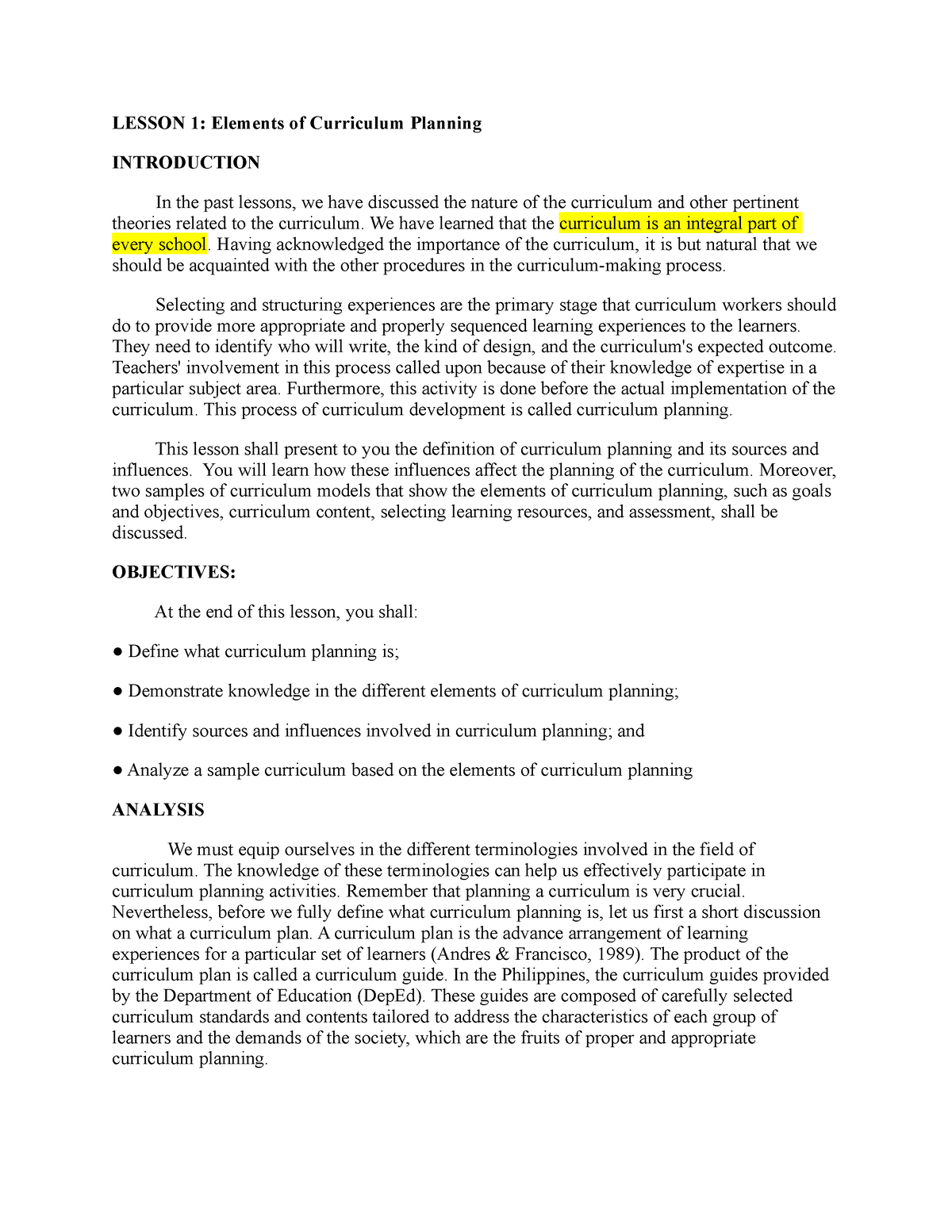 elements-of-curriculum-planning-lesson-1-elements-of-curriculum