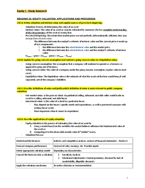 CFA Level 2 Equity & Fixed Income Notes - Study Session 9 Wednesday ...