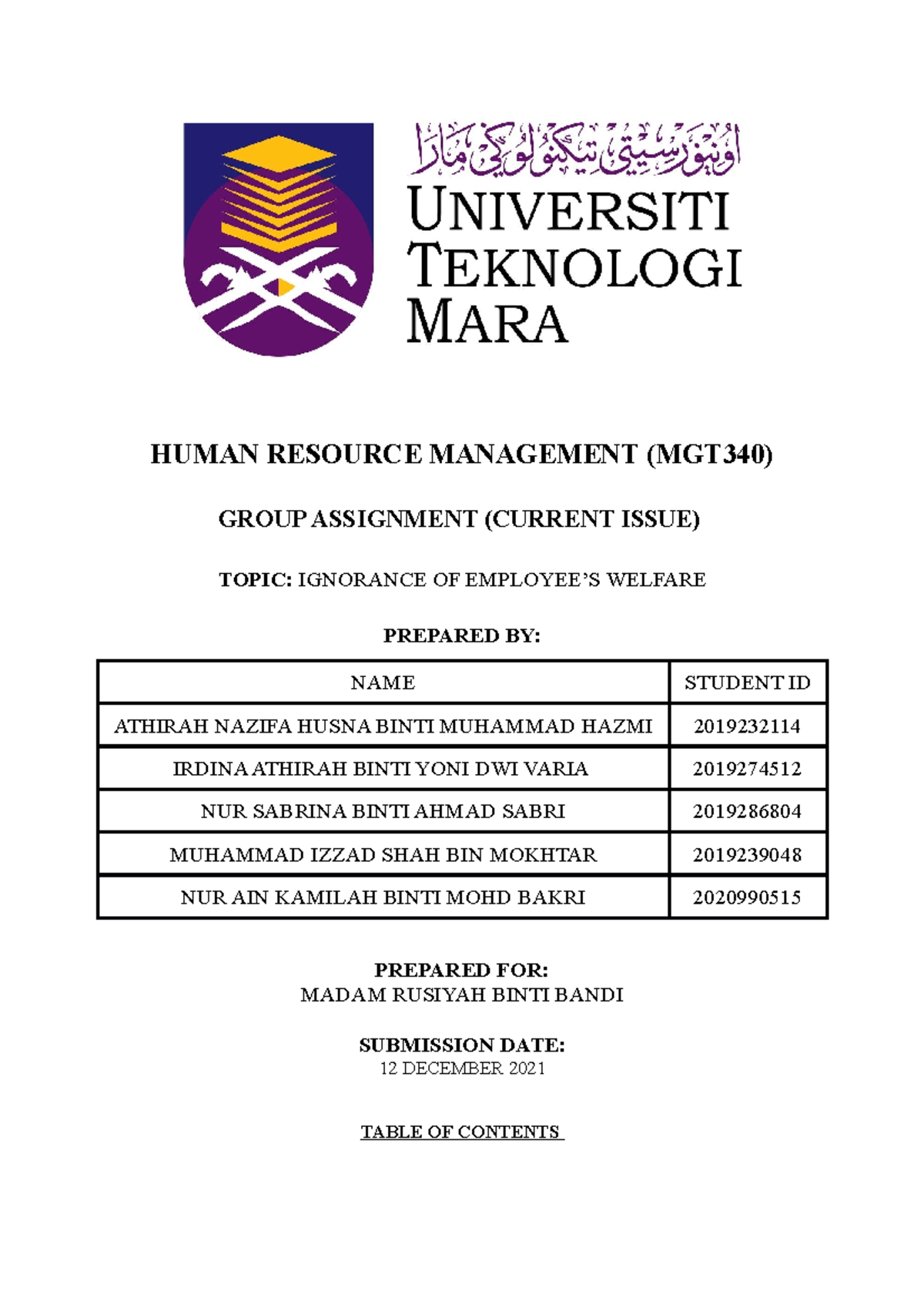 group assignment mgt340