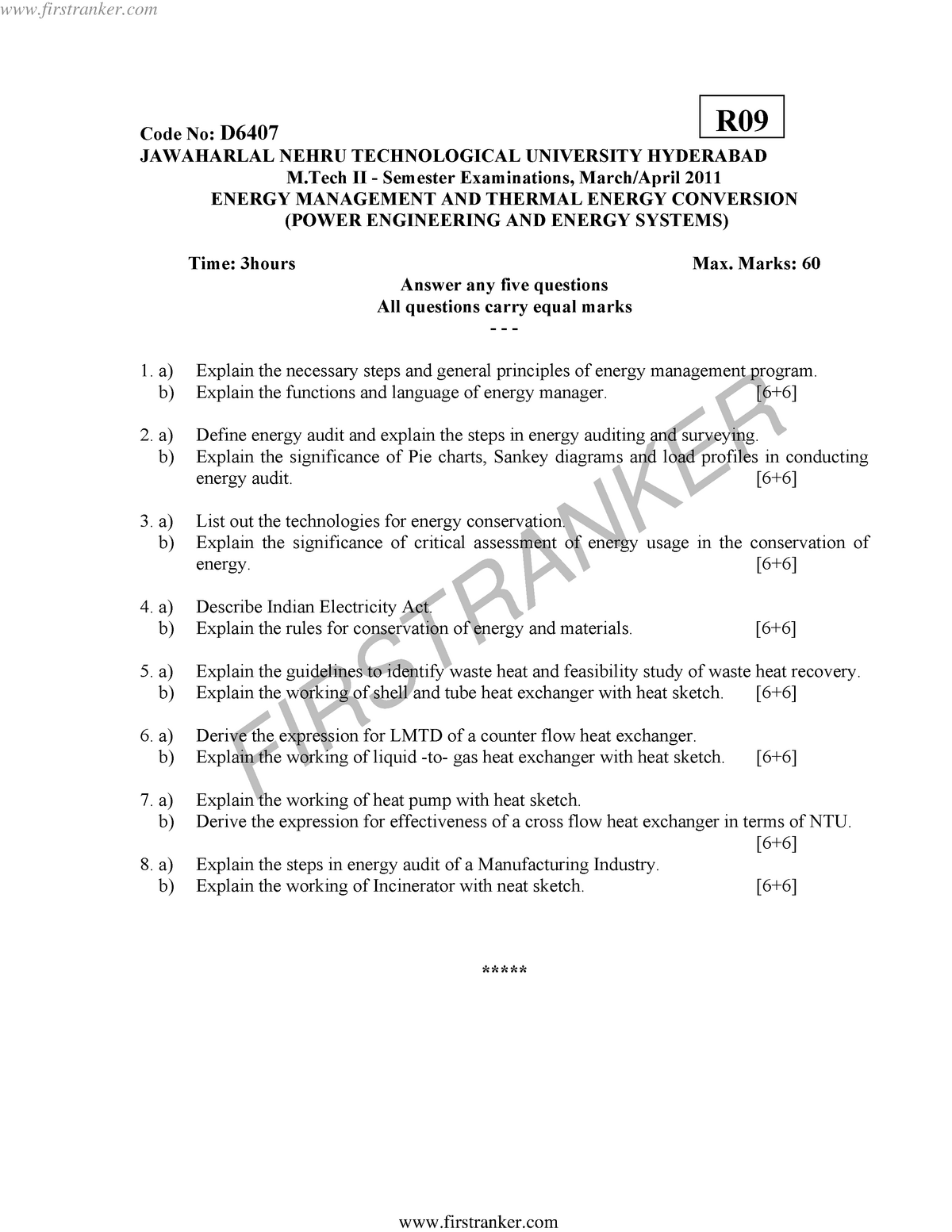 R09- Energy Management AND Thermal Energy Conservationfr-9026 ...