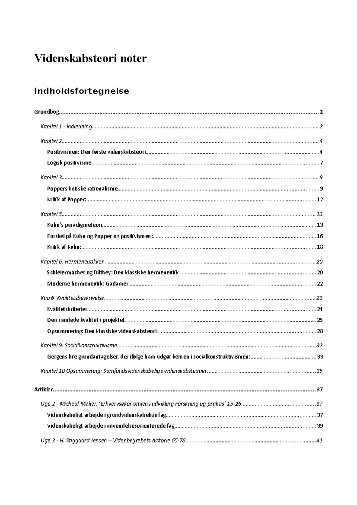 VT-Noter-GULD - Guldnoter - Videnskabsteori Noter - Studocu