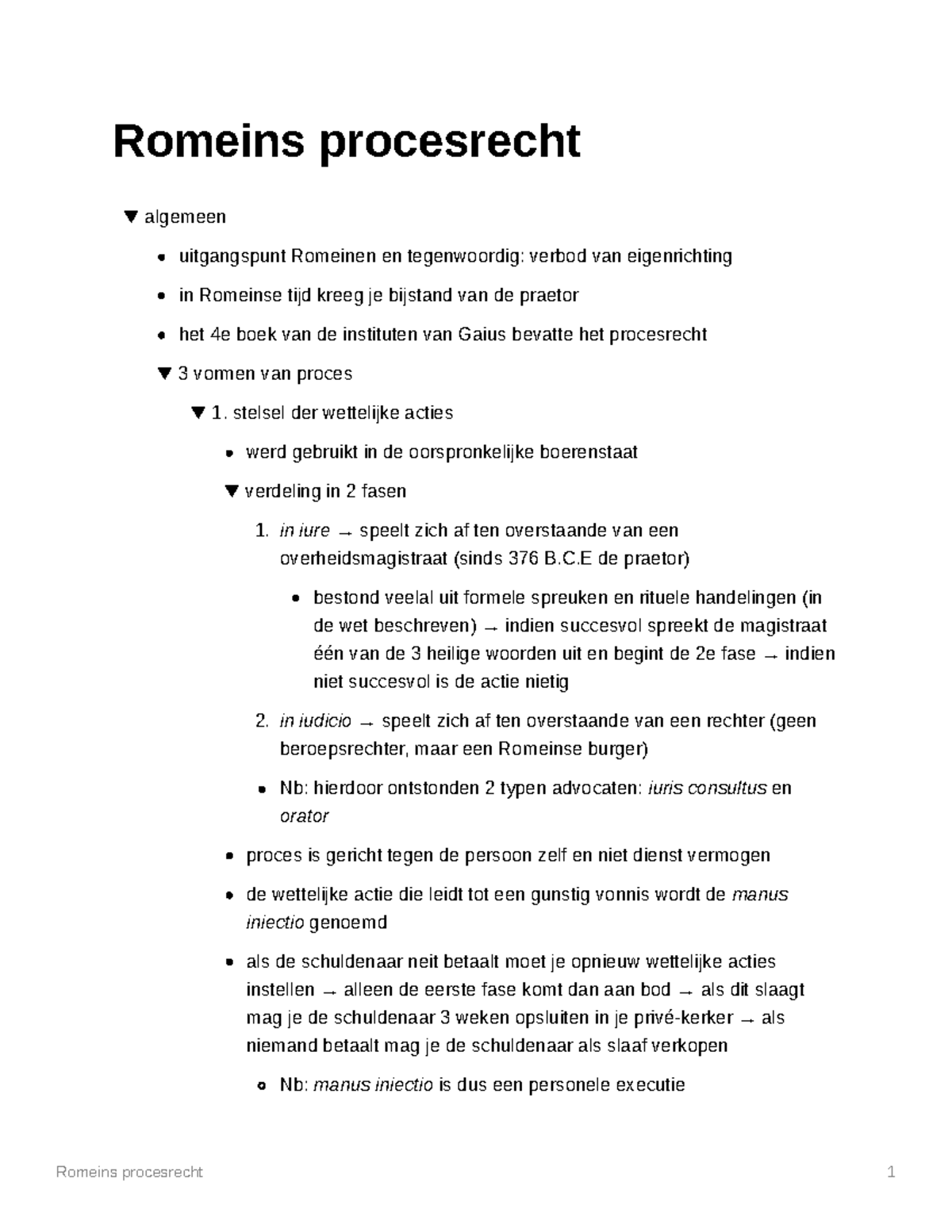 Samenvatting Betreffende Het Romeinse Procesrecht - Romeins Procesrecht ...