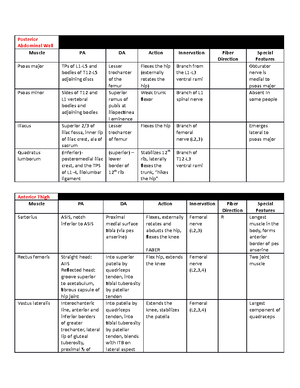 Upper Extremity Muscle Cheat Sheet - Shoulder/Neck/ Back PA DA Movement ...