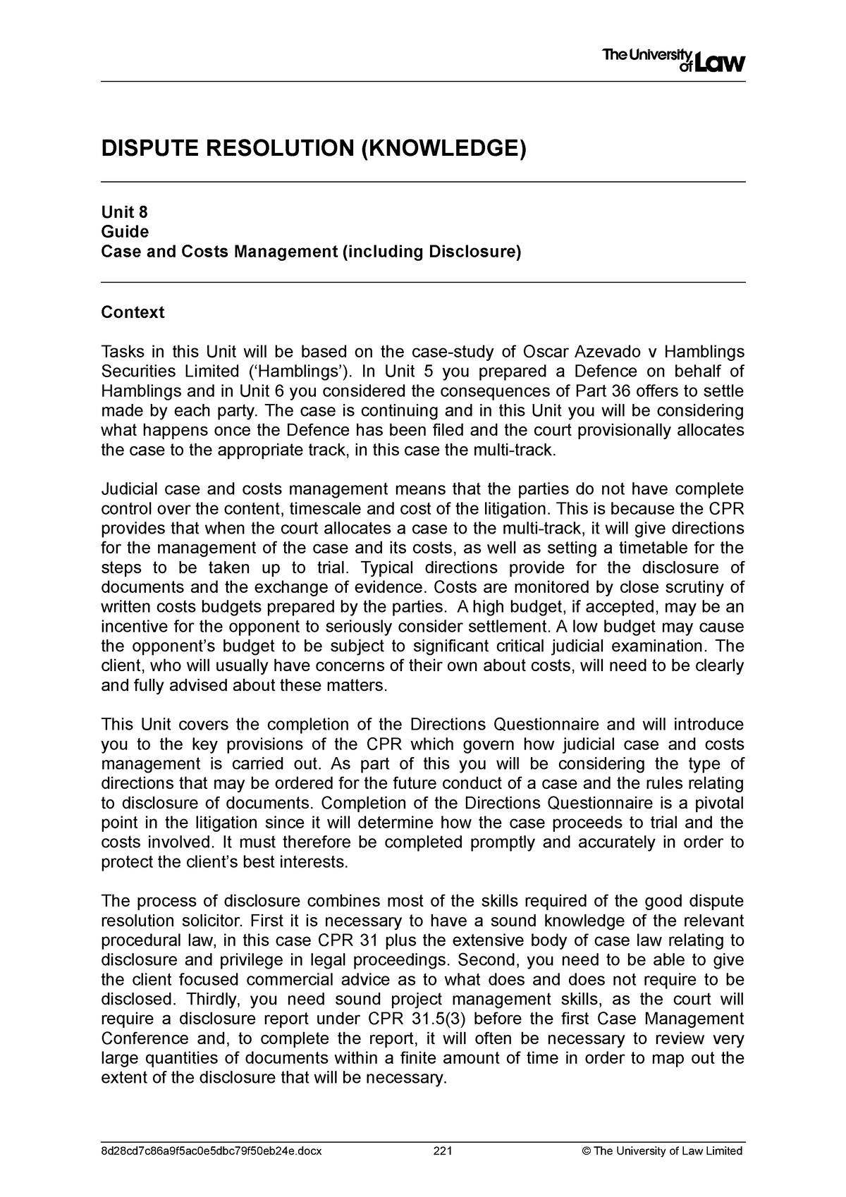 case study on dispute settlement