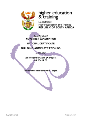 N6 Building Administration - REPORT 191 PROGRAMMES SYLLABUS BUILDING ...