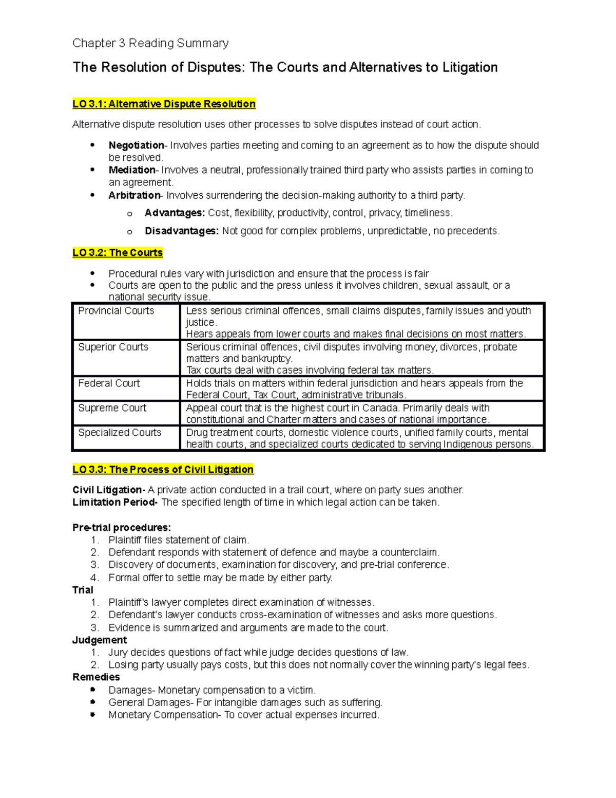 Chapter 3 Reading Summary - Chapter 3 Reading Summary The Resolution of ...